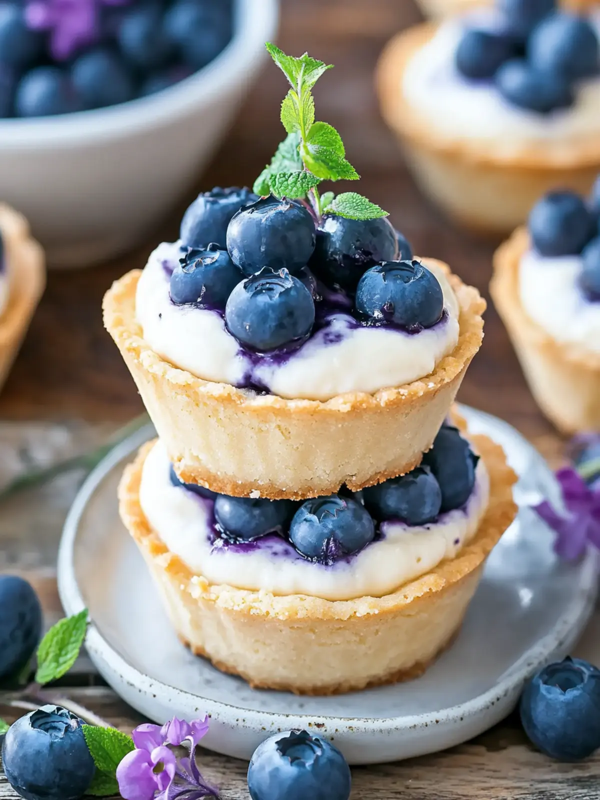 Blueberry Cheesecake Cookie Cups