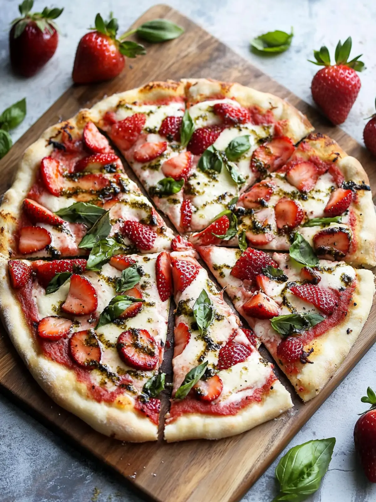 Sweet Strawberry Pizza with Fresh Mozzarella & Balsamic Drizzle 4 Strawberry Pizza