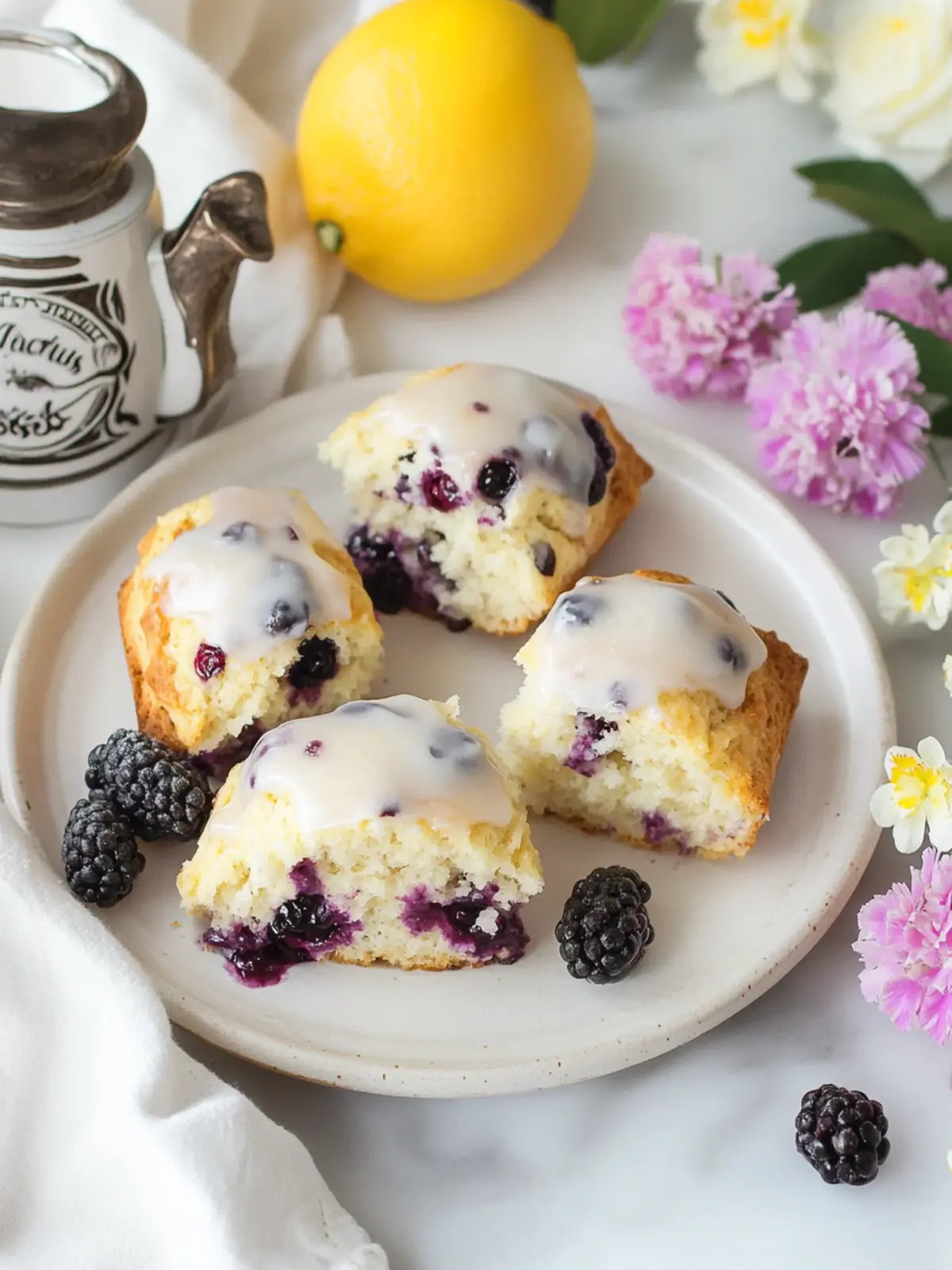 Blackberry Scones with Lemon Glaze for Brunch Bliss 3 Blackberry Scones with Lemon Glaze