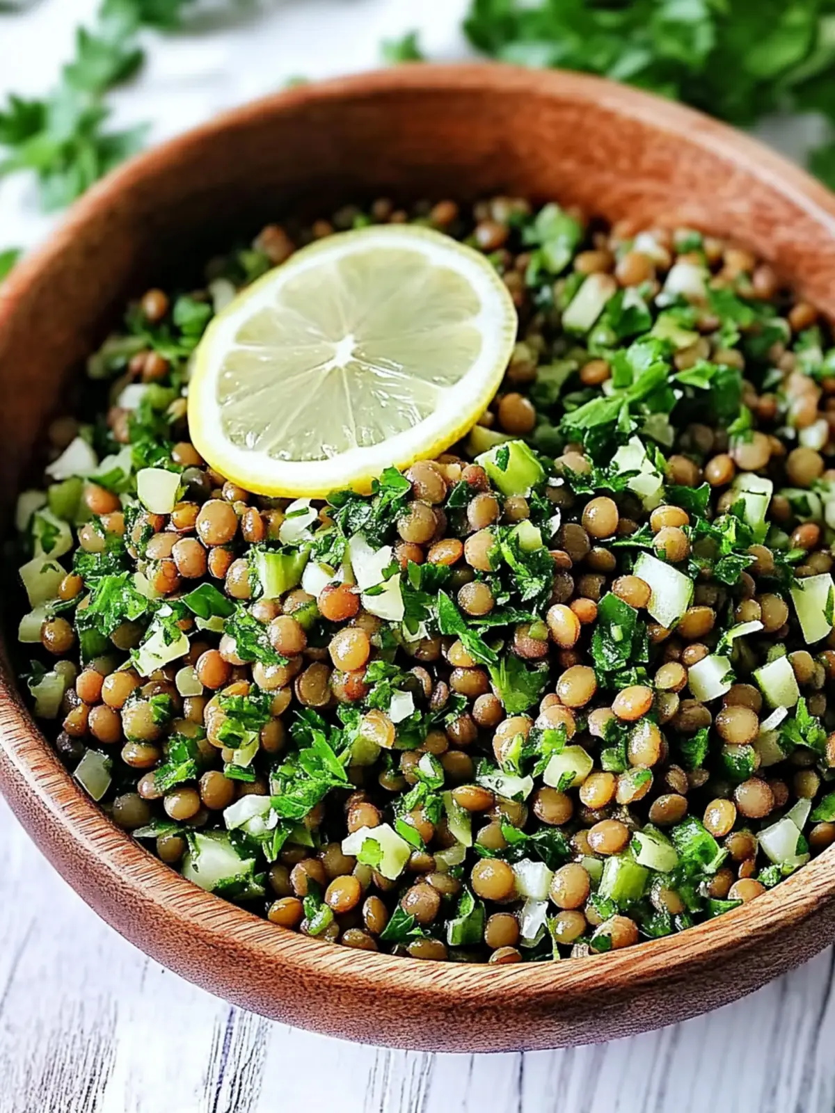 Lebanese Lentil Salad with Parsley and Lemon