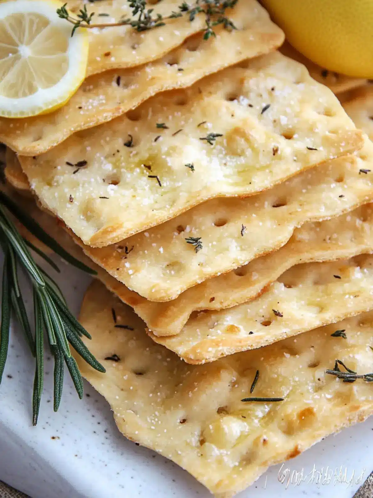 Delightfully Crispy Lemon Rosemary Flatbread Crackers Recipe 3 Lemon Rosemary Flatbread Crackers