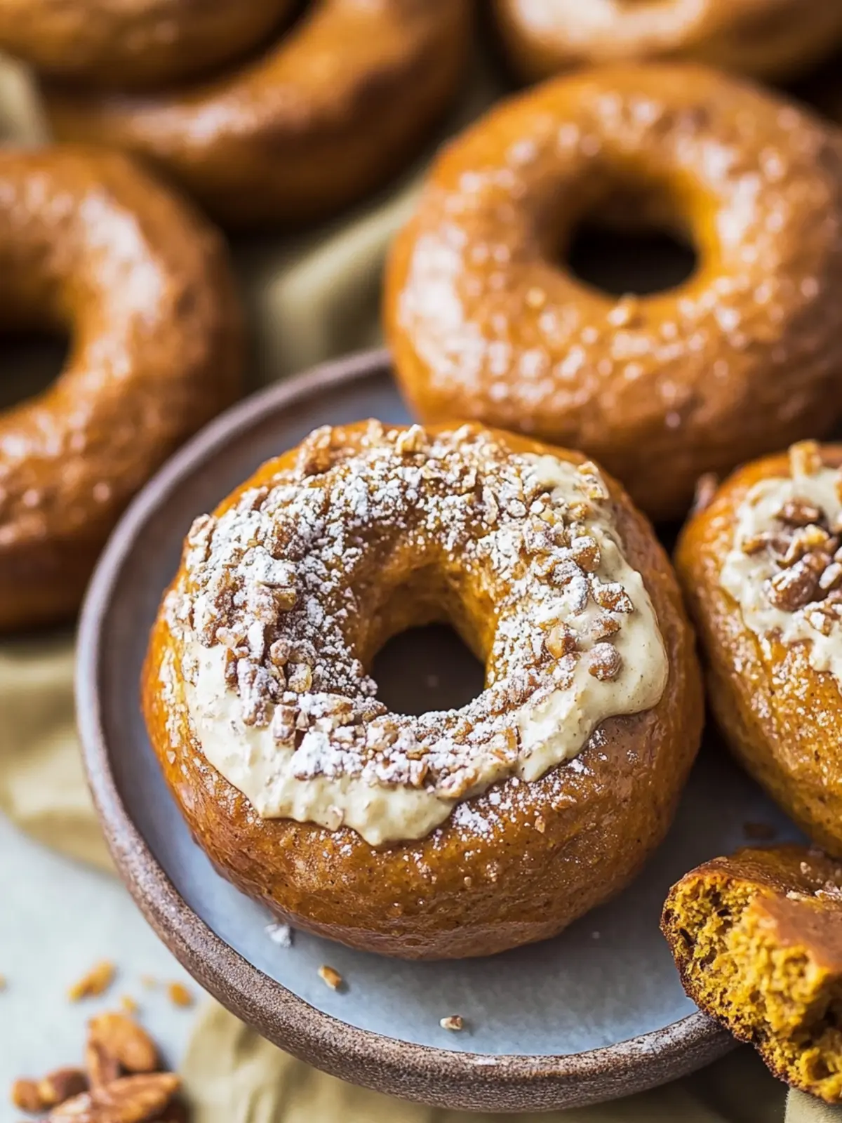 Warm Homemade Pumpkin Bagels With Honey Pecan Spread 5 Homemade Pumpkin Bagels