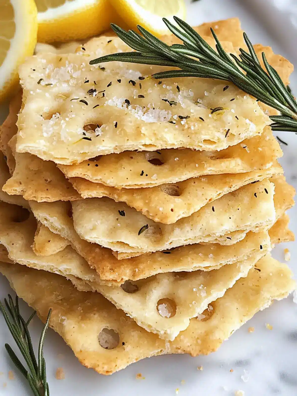 Lemon Rosemary Flatbread Crackers