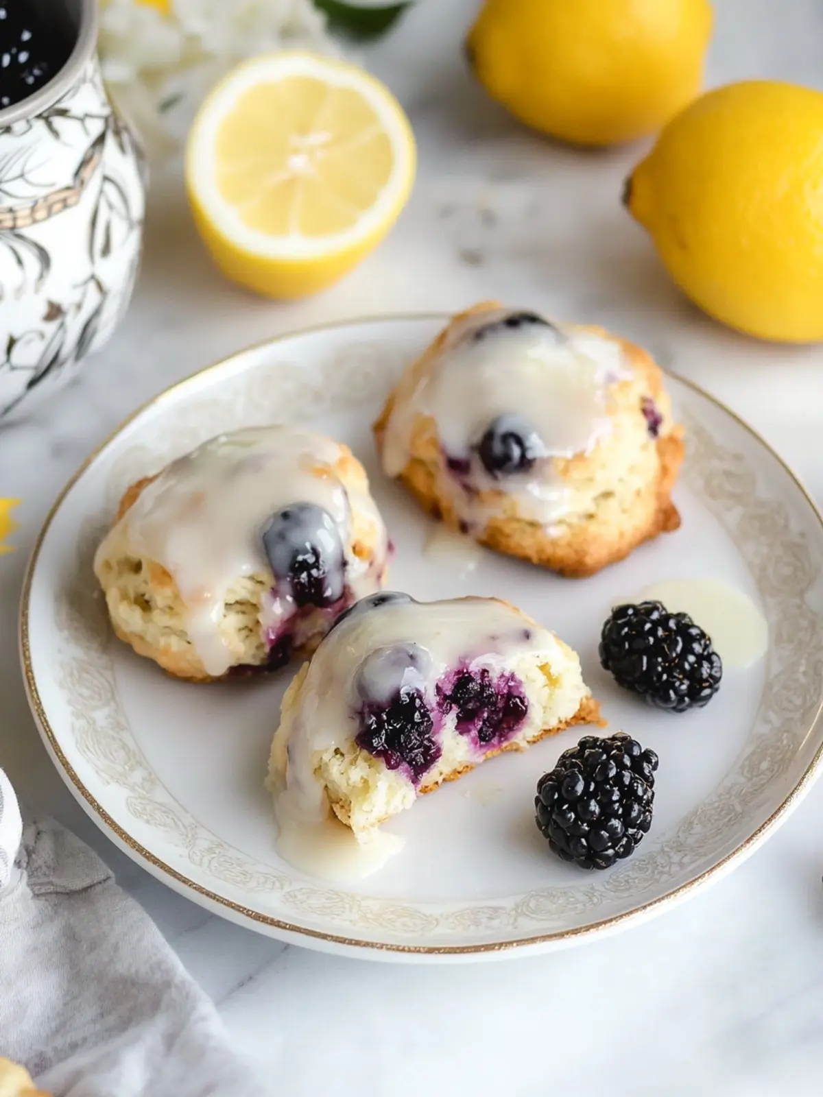 Blackberry Scones with Lemon Glaze for Brunch Bliss 2 Blackberry Scones with Lemon Glaze