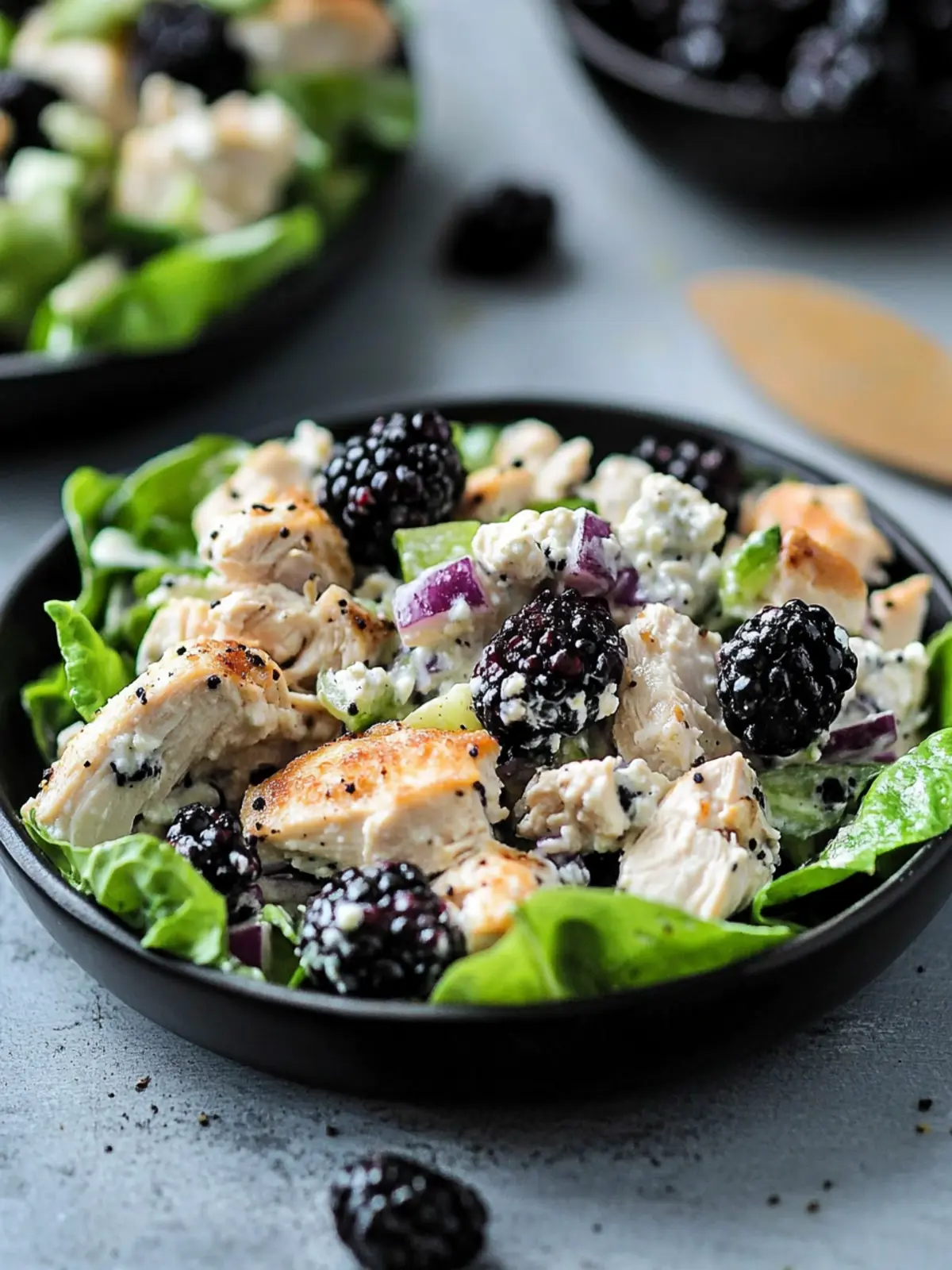 Low Carb Blackberry Cottage Cheese Chicken Salad