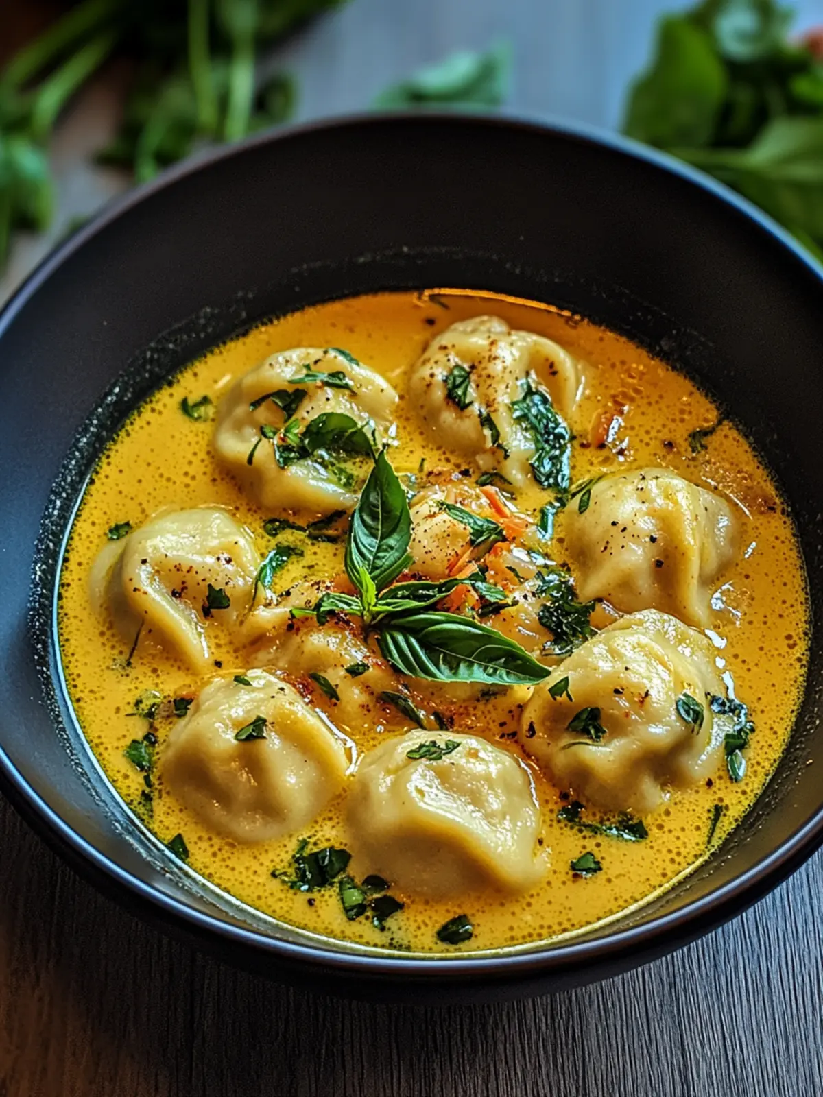 Coconut Curry Soup with Dumplings