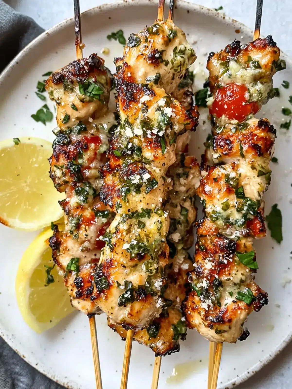 Garlic Parmesan Chicken Skewers