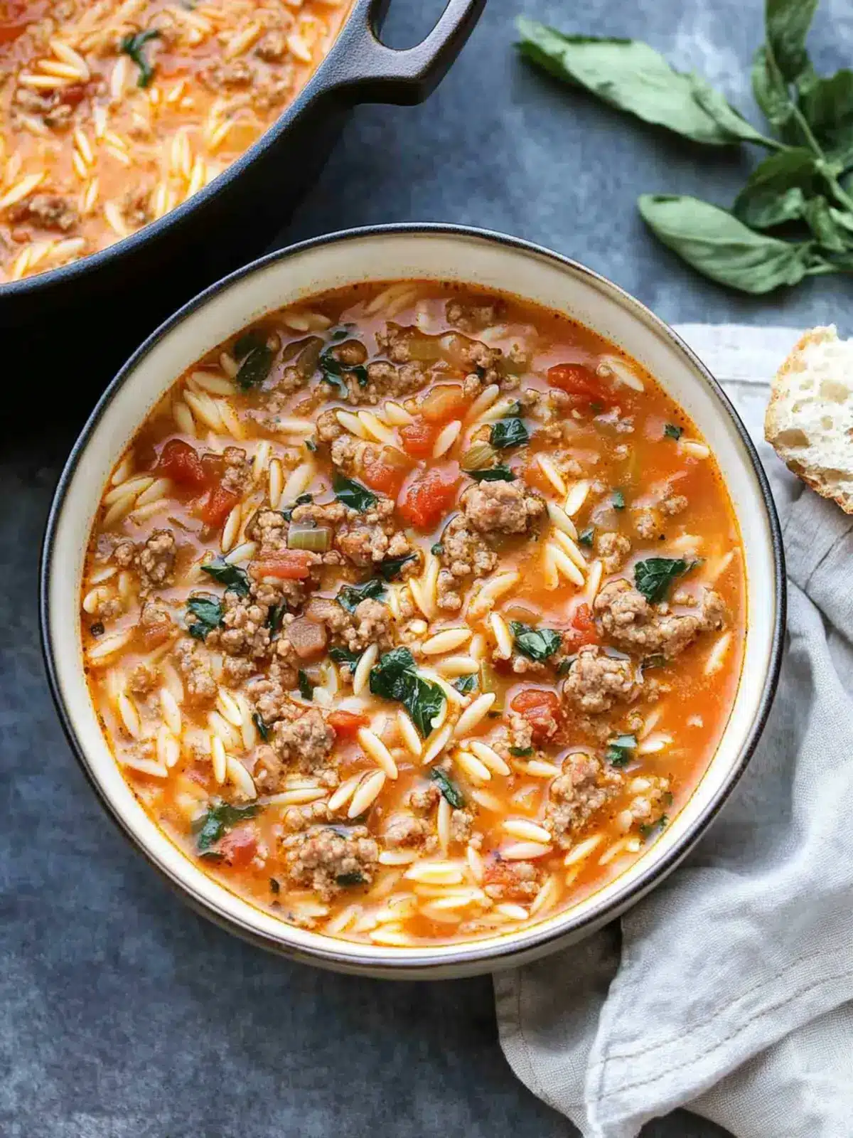 Italian Sausage Orzo Soup