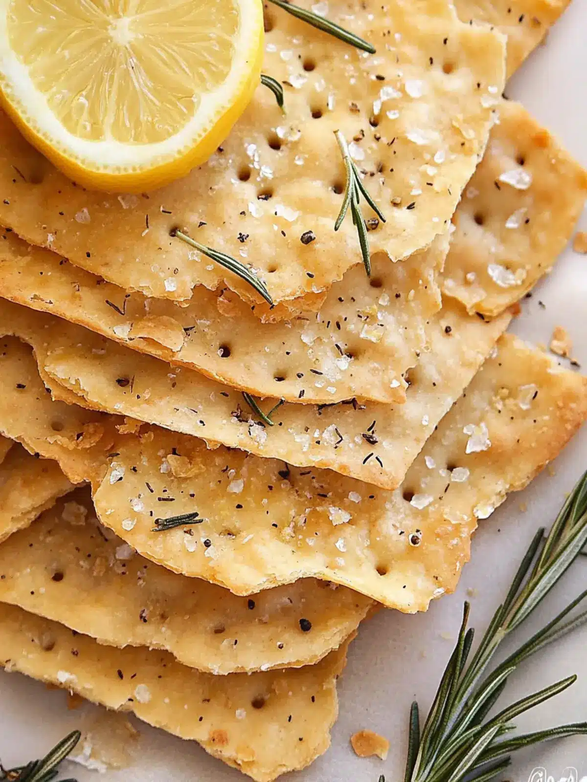Lemon Rosemary Flatbread Crackers