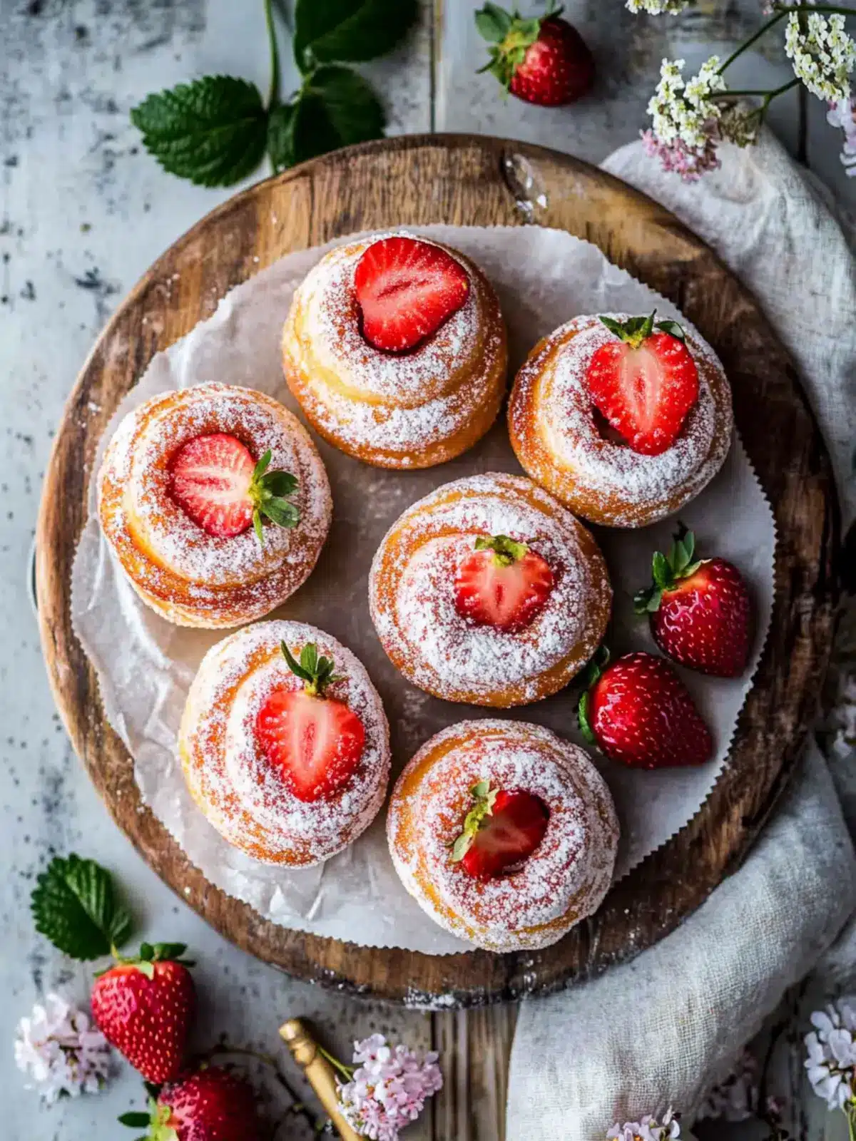 Strawberry Donut Rolls: Fluffy Brioche with Sweet Surprise 2 Strawberry Donut Rolls
