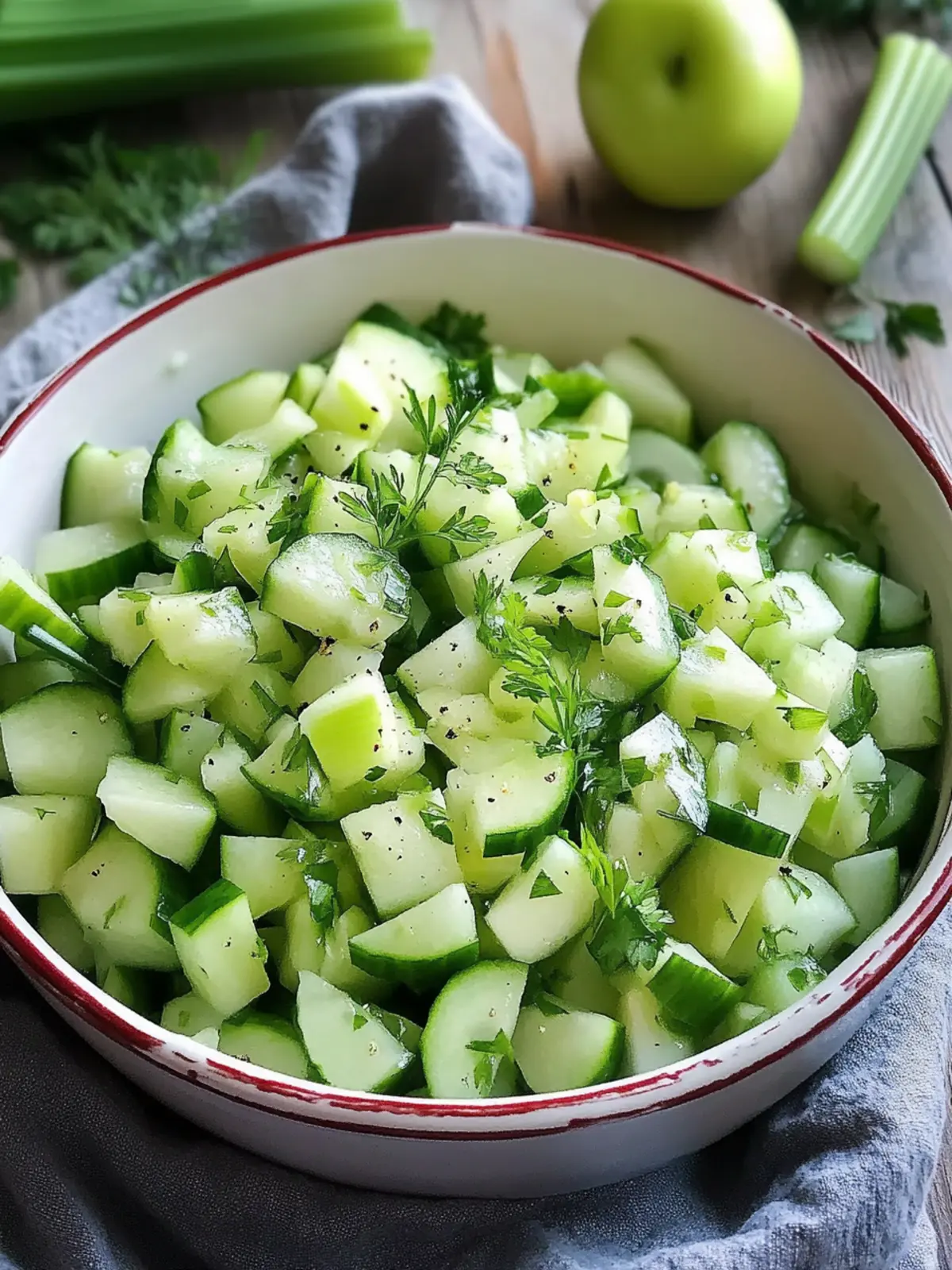 Crunchy Cucumber Celery Salad with Green Apple – Refreshing Delight 3 Crunchy Cucumber Celery Salad with Green Apple
