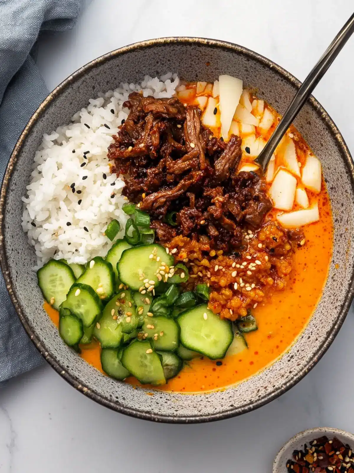 Creamy Gochujang Broth Bowls with Crispy Beef and Rice Bliss 3 Creamy Gochujang Broth Bowls with Crispy Beef and Rice