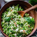 Vibrant Spring Pea Feta Couscous Salad with Basil Vinaigrette 10 Spring Pea Feta Couscous Salad with Basil Vinaigrette