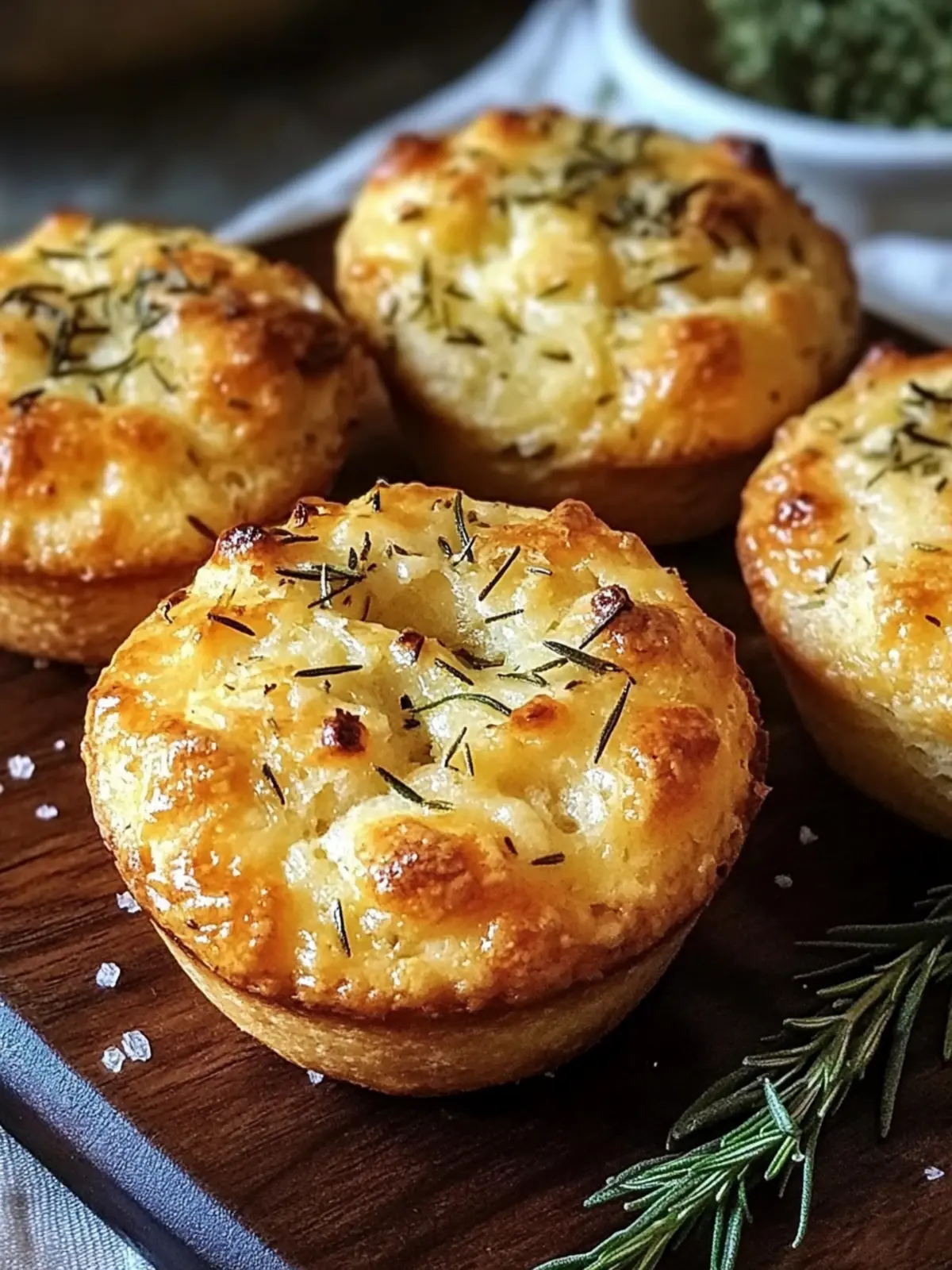Savory Golden Crust Garlic Rosemary Focaccia Muffins to Savor 2 Golden Crust Garlic Rosemary Focaccia Muffins