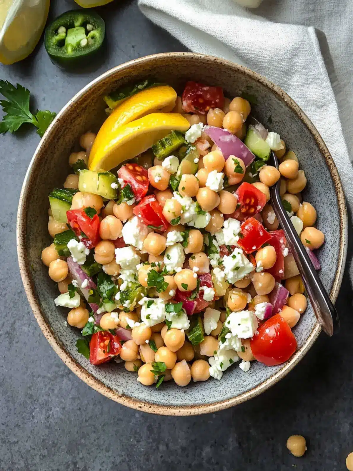 Zesty Chickpea Salad with Feta: A Fresh 10-Minute Delight 2 Chickpea Salad with Feta