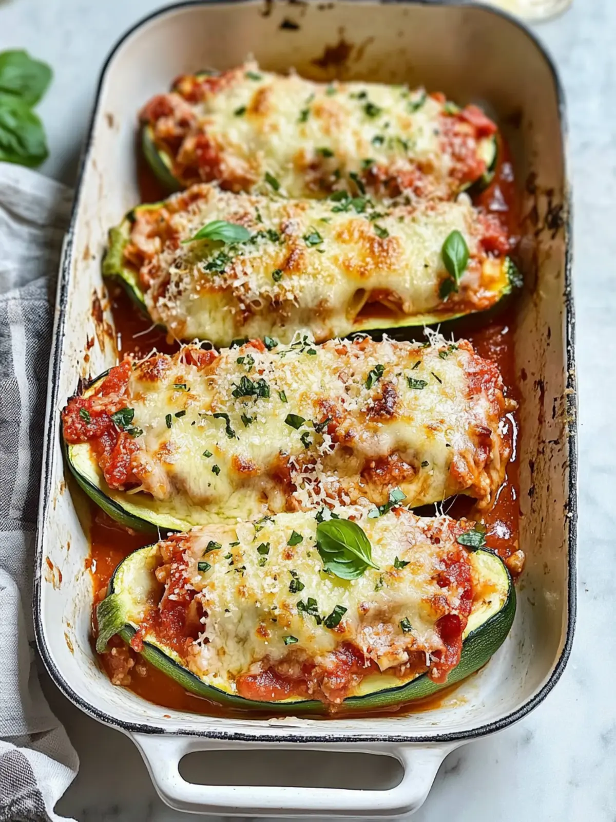 Delicious Lasagna Stuffed Zucchini Boats for a Healthy Twist 3 Lasagna Stuffed Zucchini Boats
