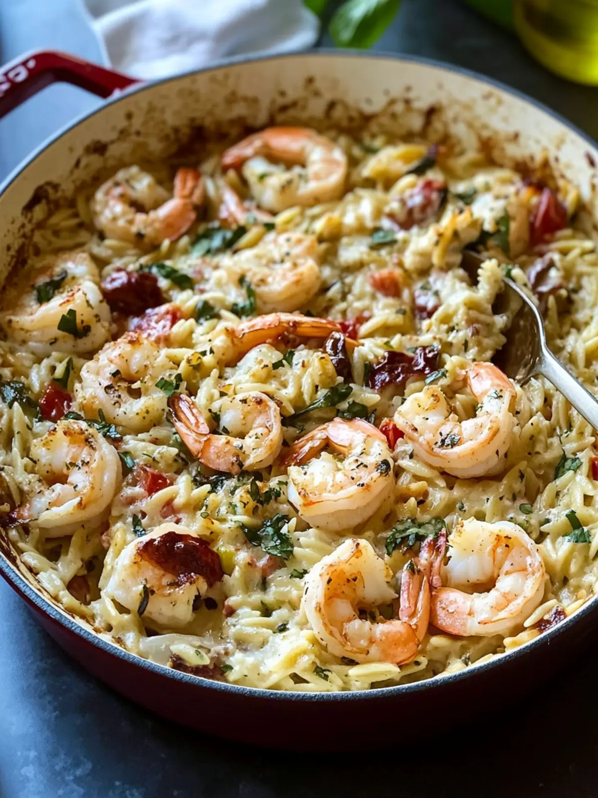 Delicious One Pan Mediterranean Shrimp Orzo Bake Bliss 4 One Pan Mediterranean Shrimp Orzo Bake