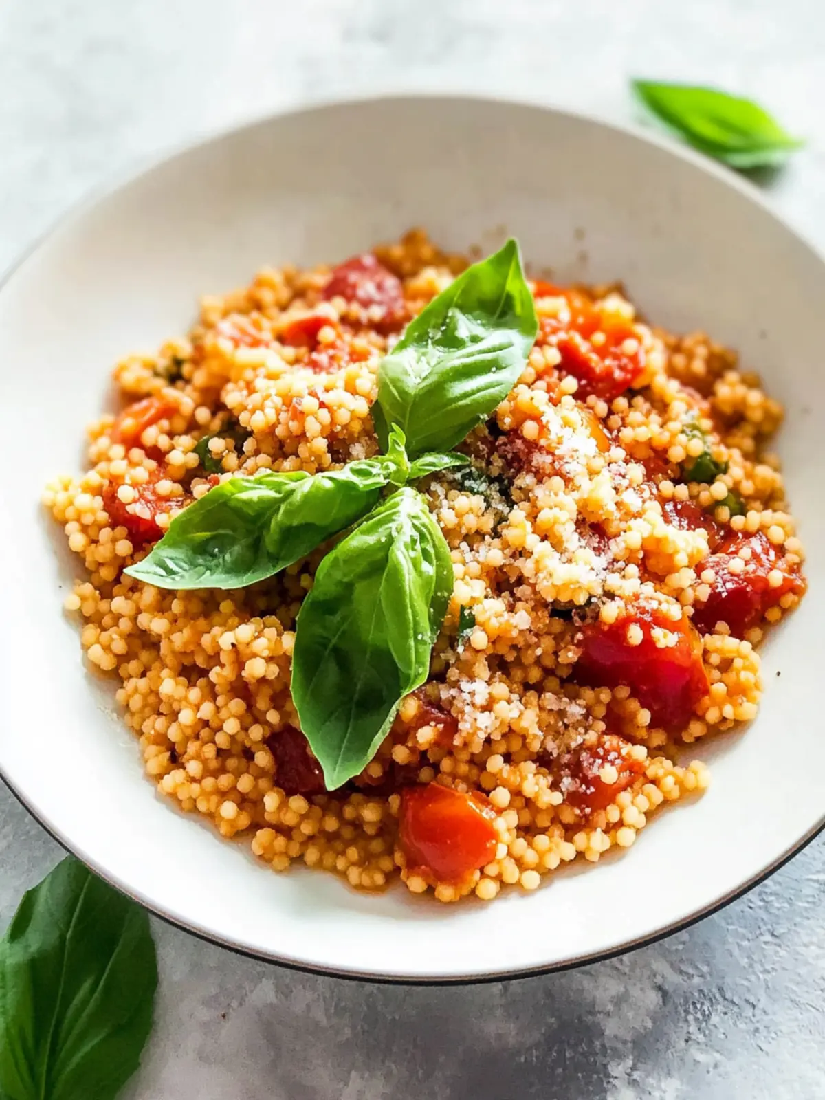 Savor Healthy One-Pan Couscous With Garlic, Tomato, and Basil 2 Healthy One-Pan Couscous With Garlic, Tomato and Basil