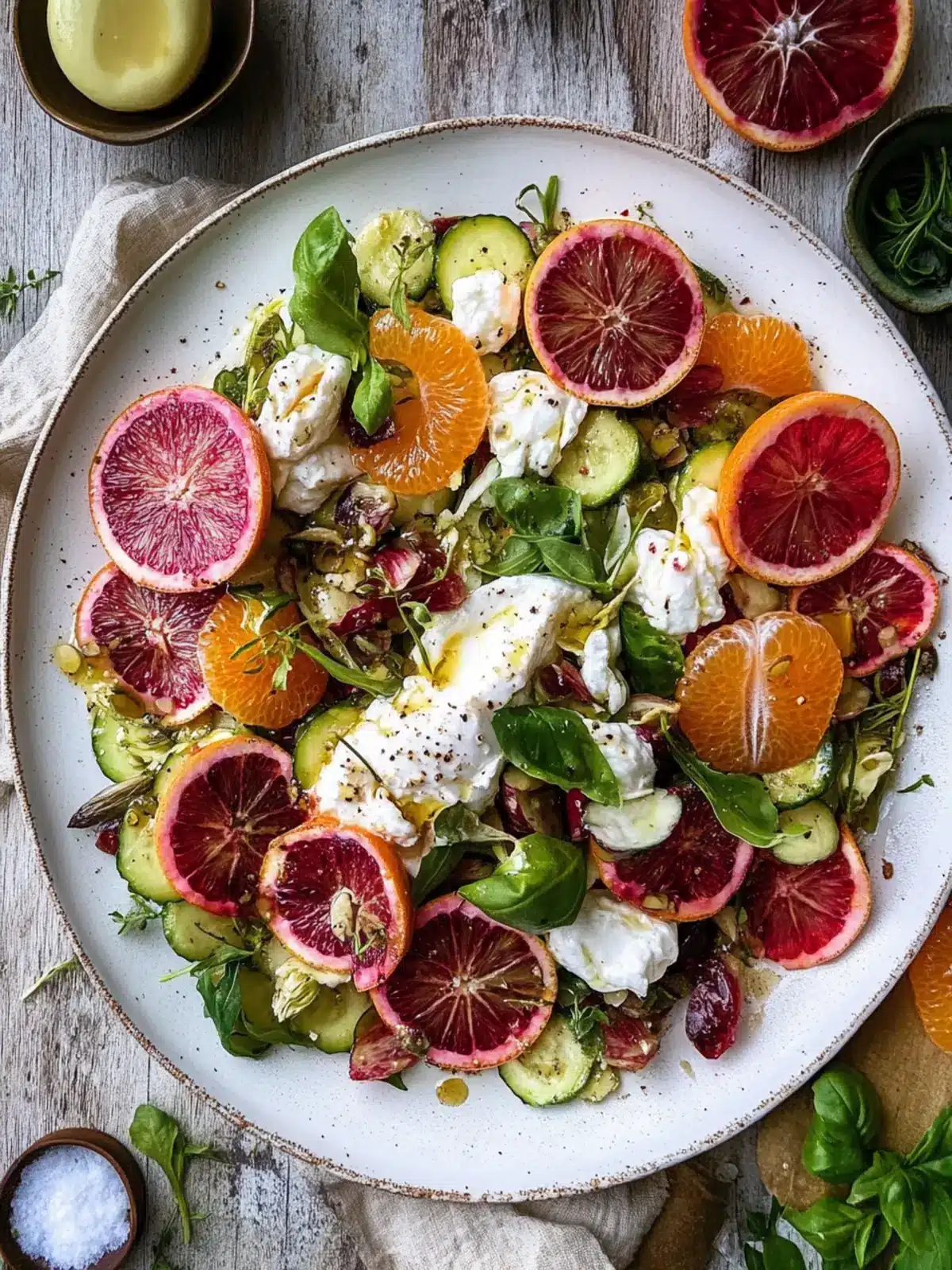 Vibrant Roasted Leek & Blood Orange Salad with Burrata Bliss 4 Roasted Leek & Blood Orange Salad with Burrata Cheese