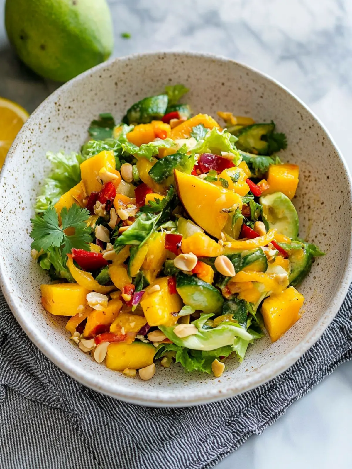 Delicious Thai Mango Salad with Peanut Dressing You'll Love 2 Thai Mango Salad with Peanut Dressing