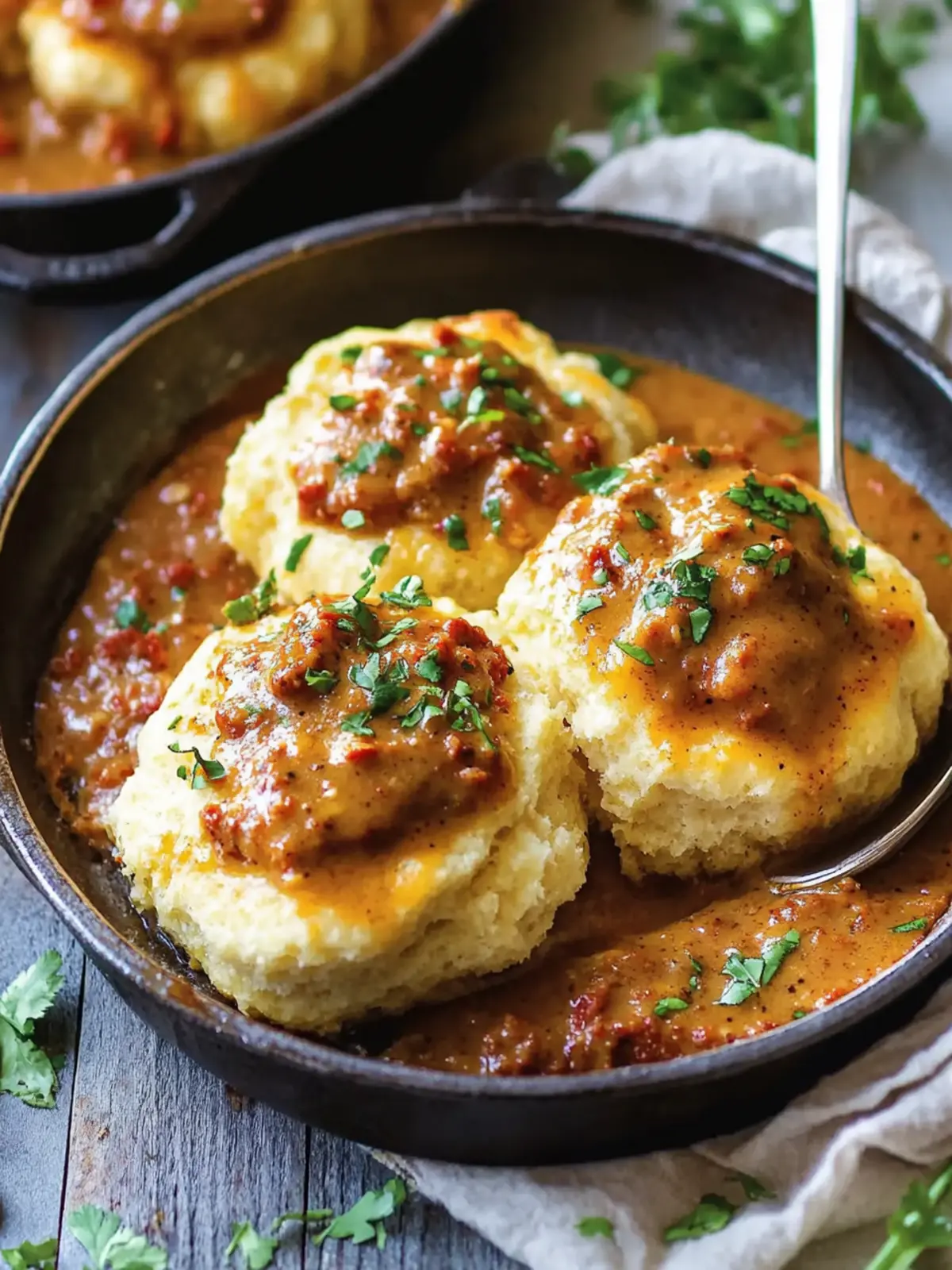Savor Comfort: Easy Biscuits and Chorizo Gravy in 30 Minutes 3 Biscuits and Chorizo Gravy