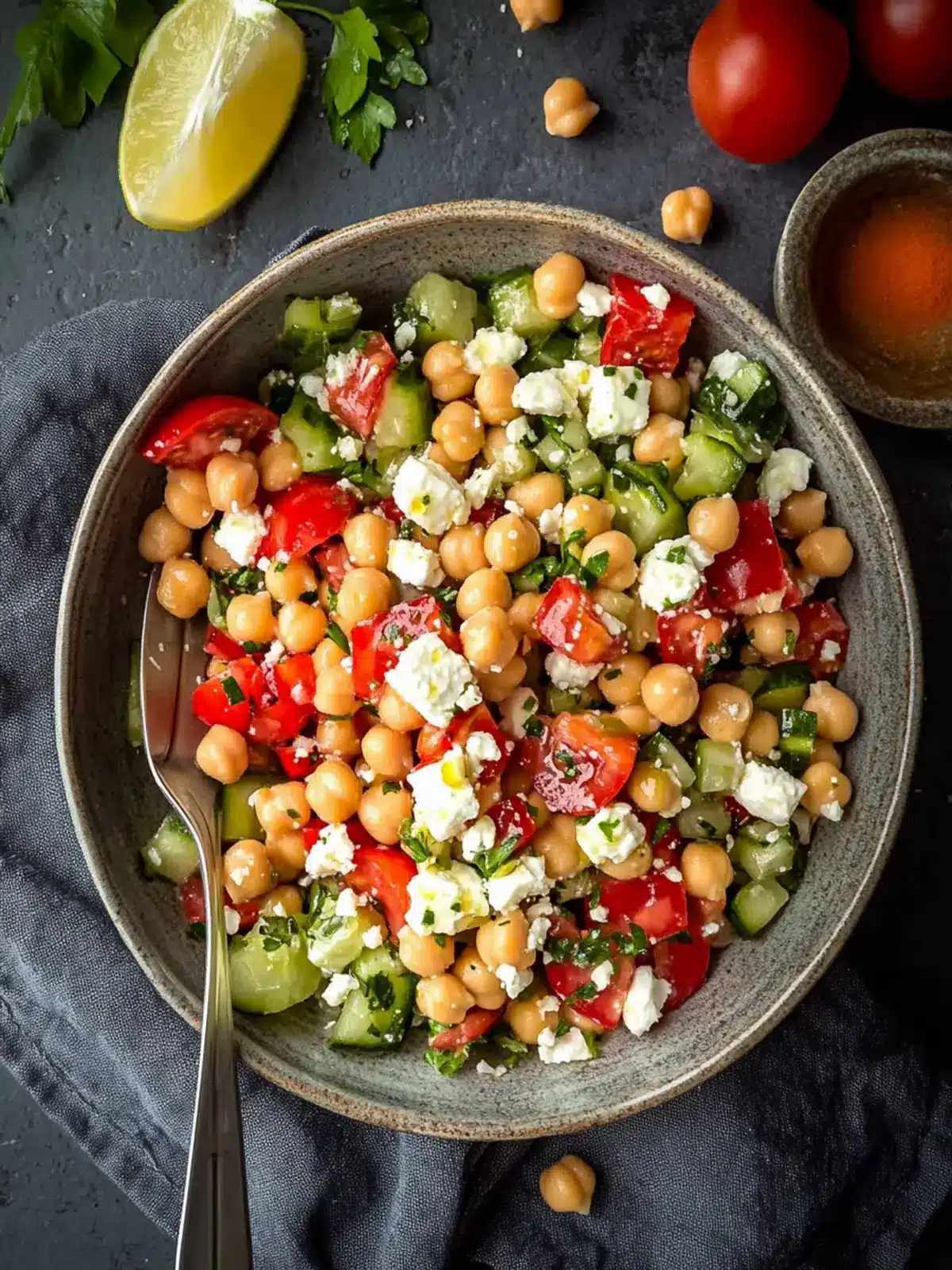 Zesty Chickpea Salad with Feta: A Fresh 10-Minute Delight 3 Chickpea Salad with Feta