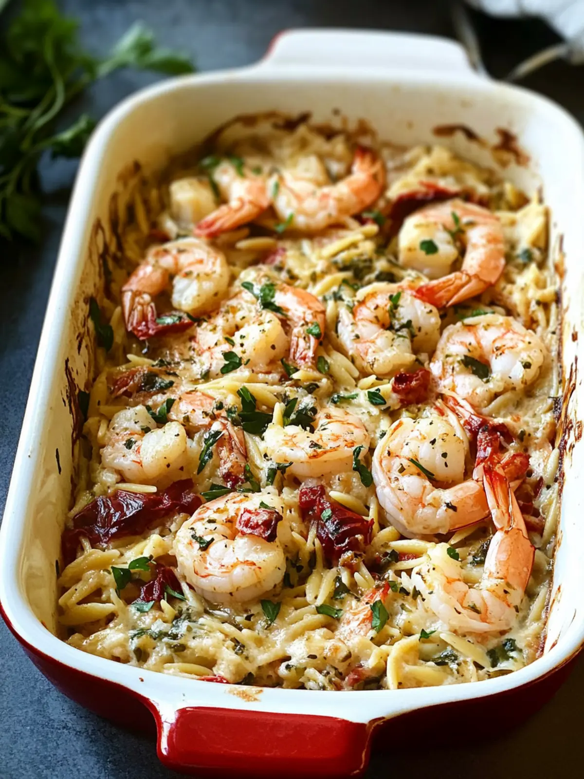 Delicious One Pan Mediterranean Shrimp Orzo Bake Bliss 2 One Pan Mediterranean Shrimp Orzo Bake