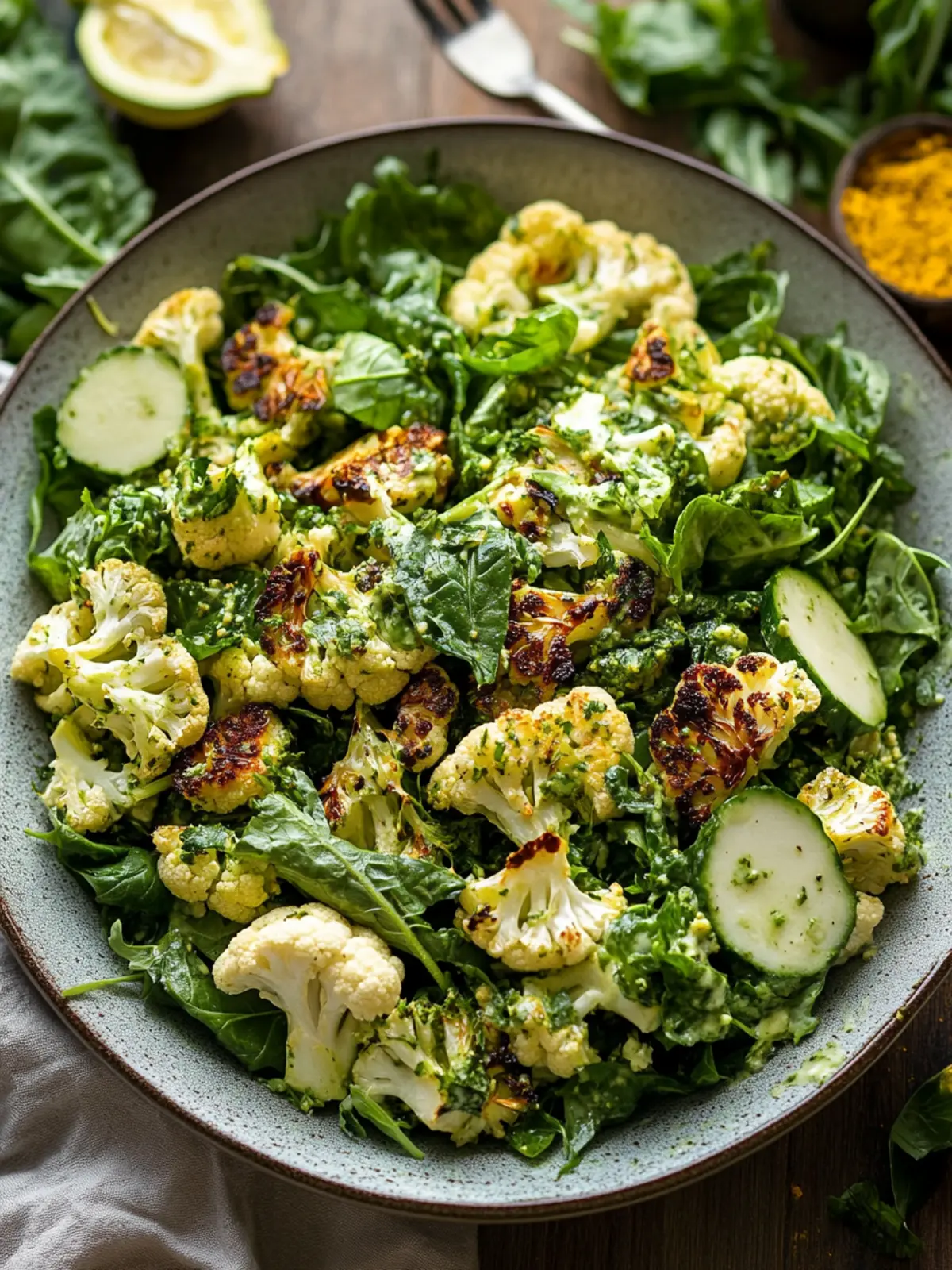 Roasted Cauliflower Green Goddess Salad for a Vibrant Feast 4 Roasted Cauliflower Green Goddess Salad