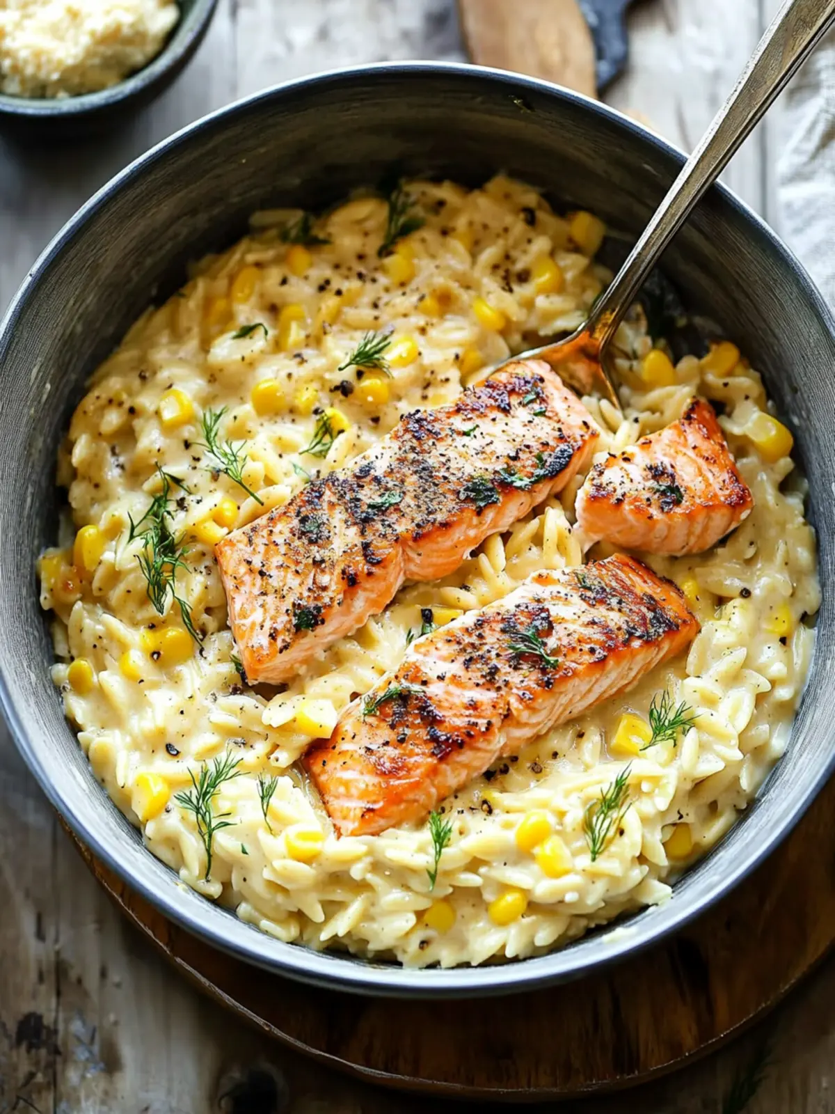 Creamed Corn Orzo with Salmon: A Cozy One-Pot Wonder 2 Creamed Corn Orzo with Salmon