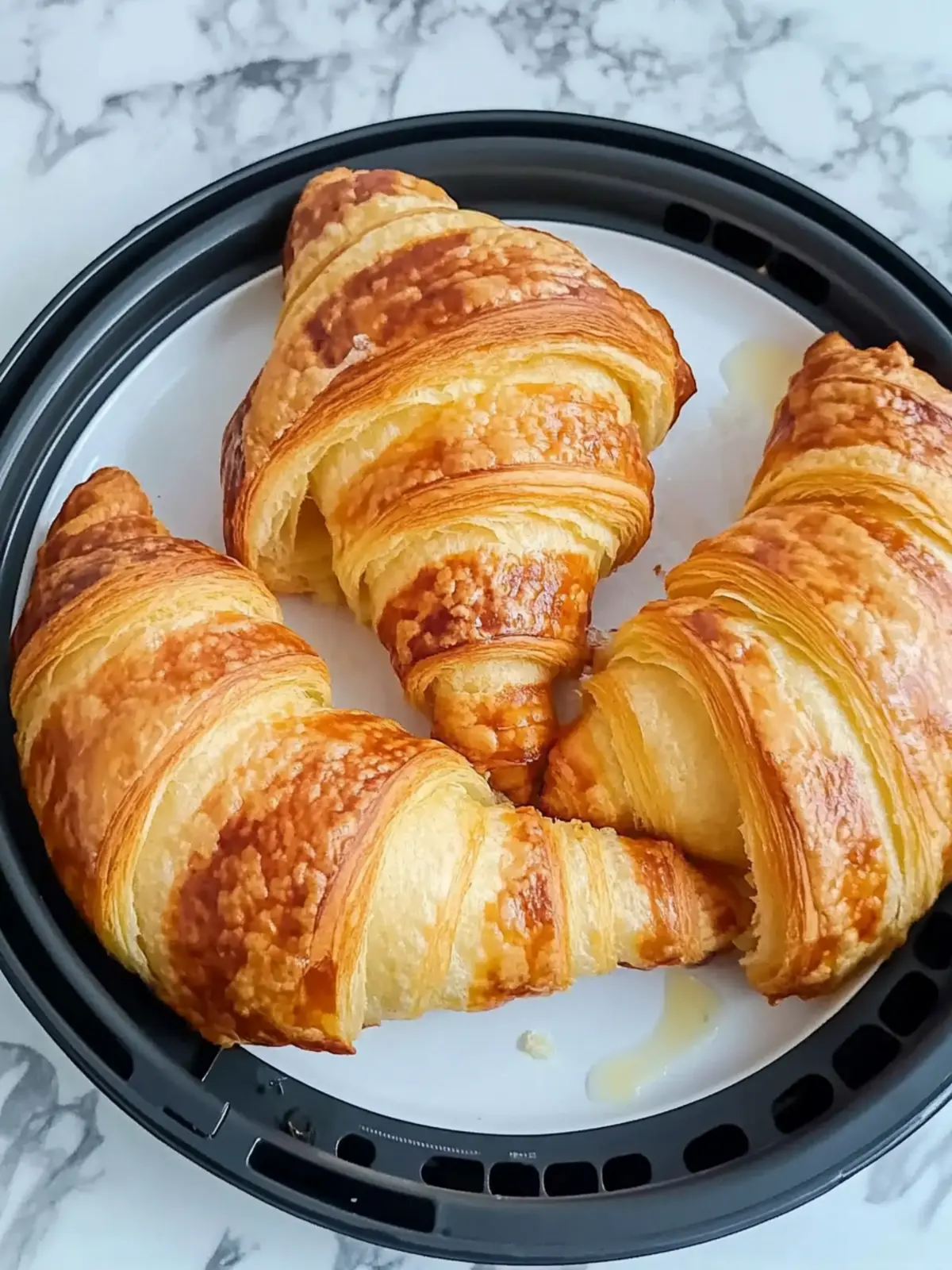 Savory Air Fryer Croissants: Quick Ham & Cheese Bliss 2 Air Fryer Croissants