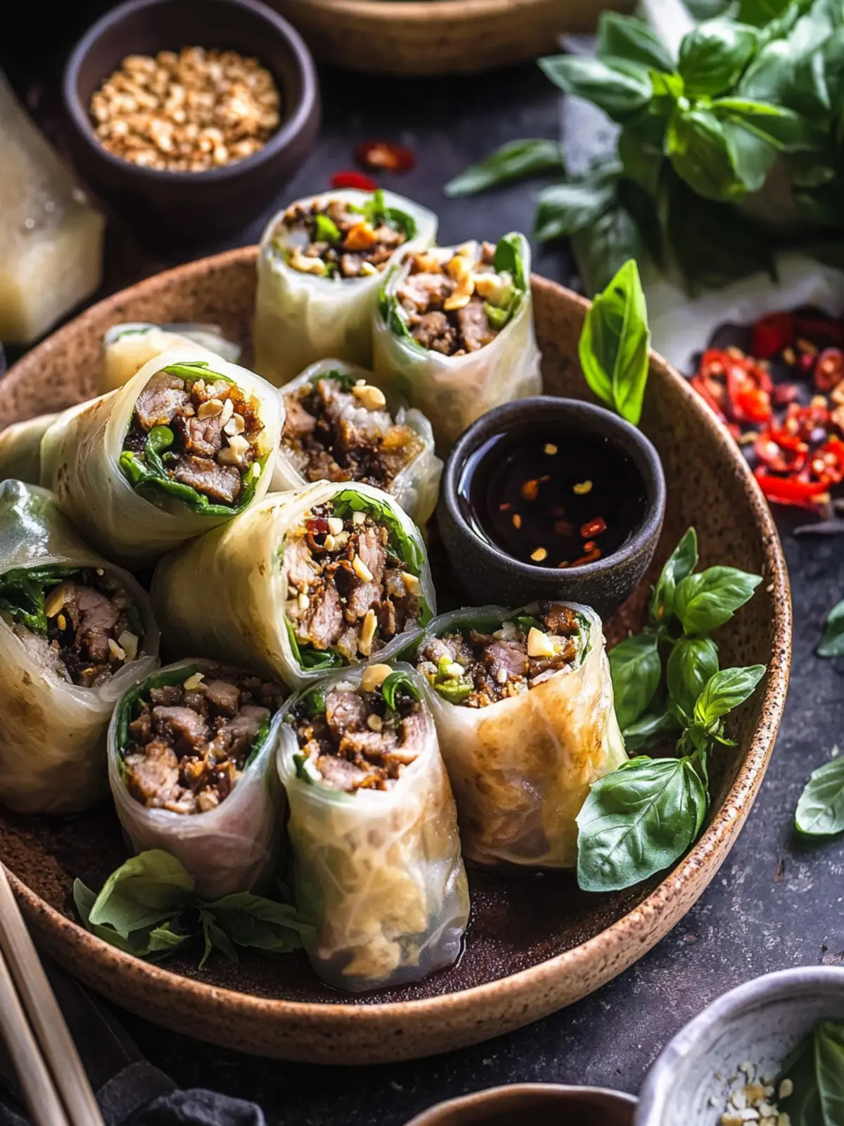 Satisfy Cravings Fast: 20 Minute Thai Basil Beef Rolls 4 20 Minute Thai Basil Beef Rolls.