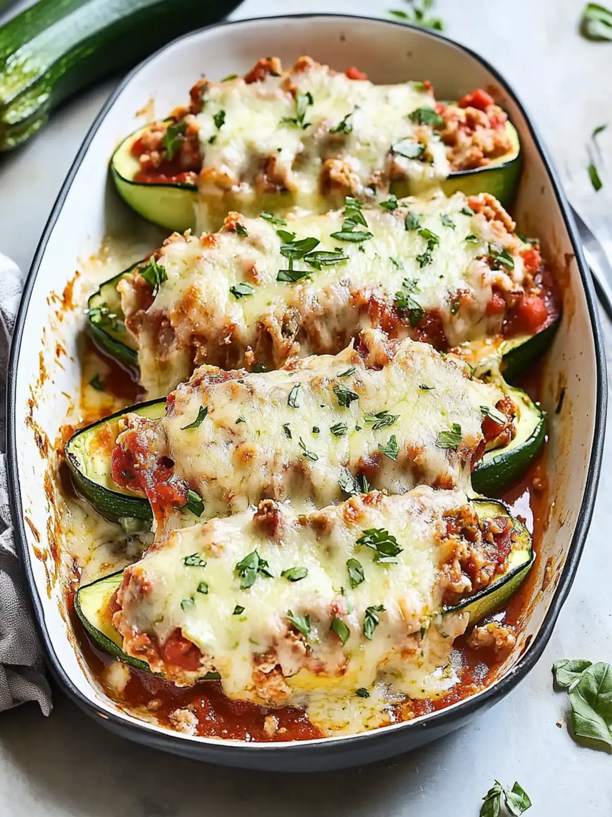 Delicious Lasagna Stuffed Zucchini Boats for a Healthy Twist 4 Lasagna Stuffed Zucchini Boats
