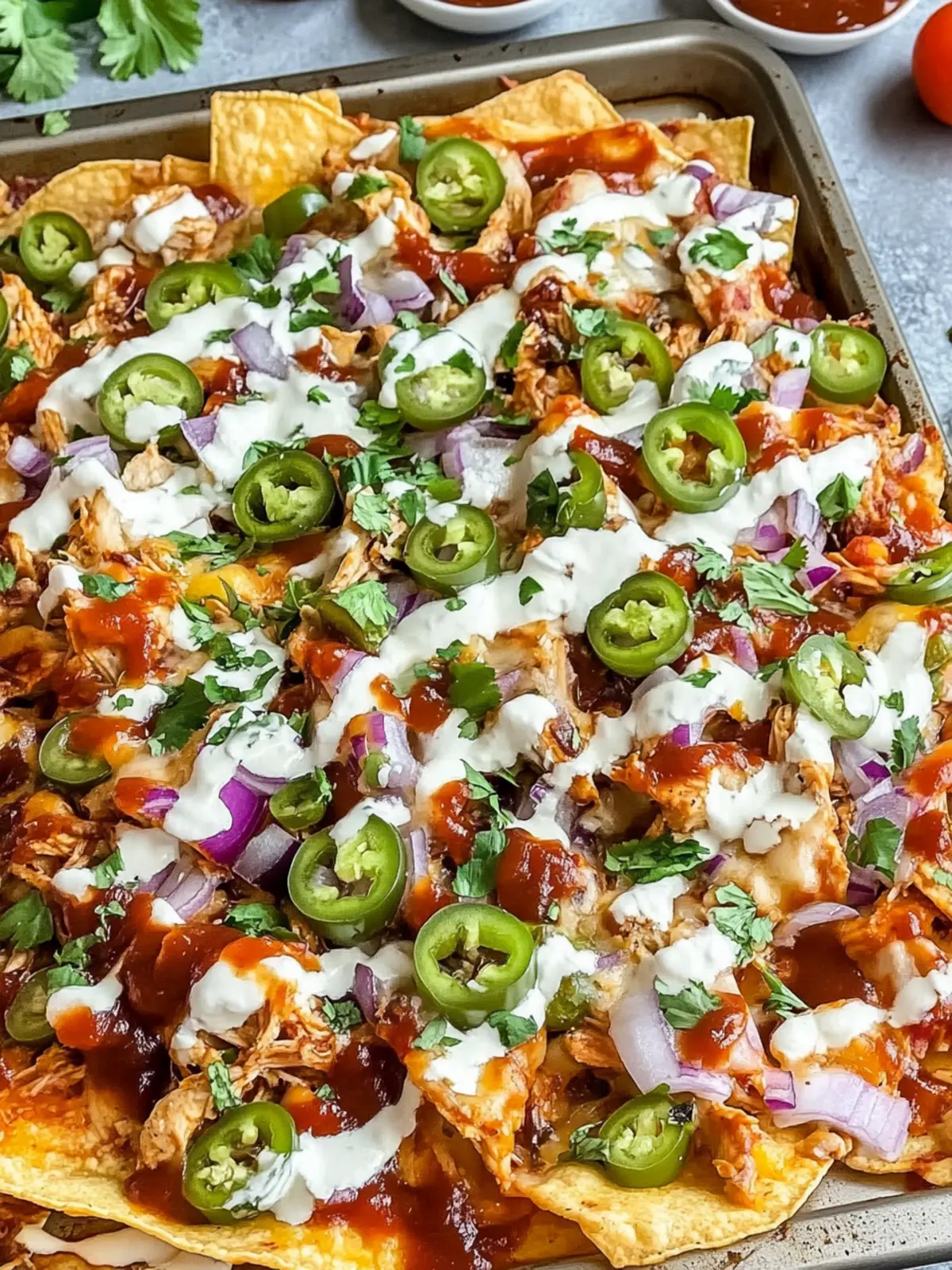 Best Sheet Pan BBQ Chicken Nachos