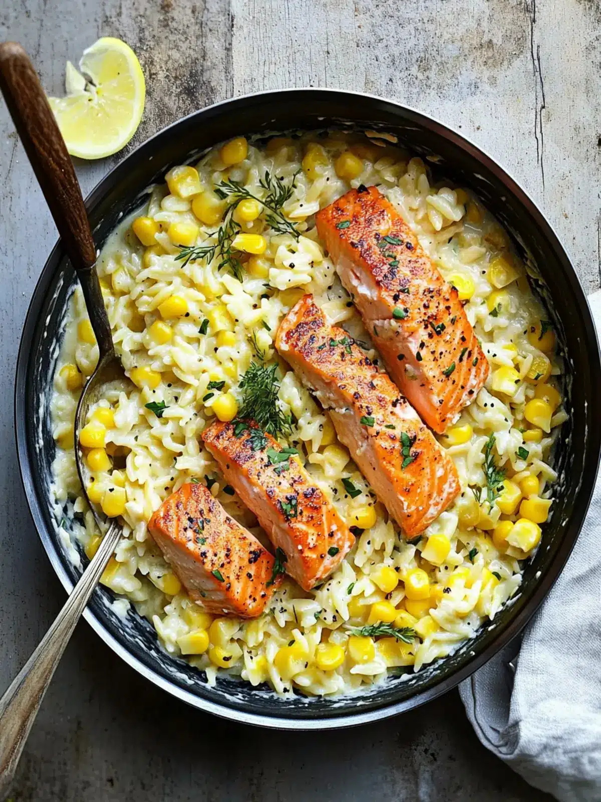 Creamed Corn Orzo with Salmon: A Cozy One-Pot Wonder 4 Creamed Corn Orzo with Salmon