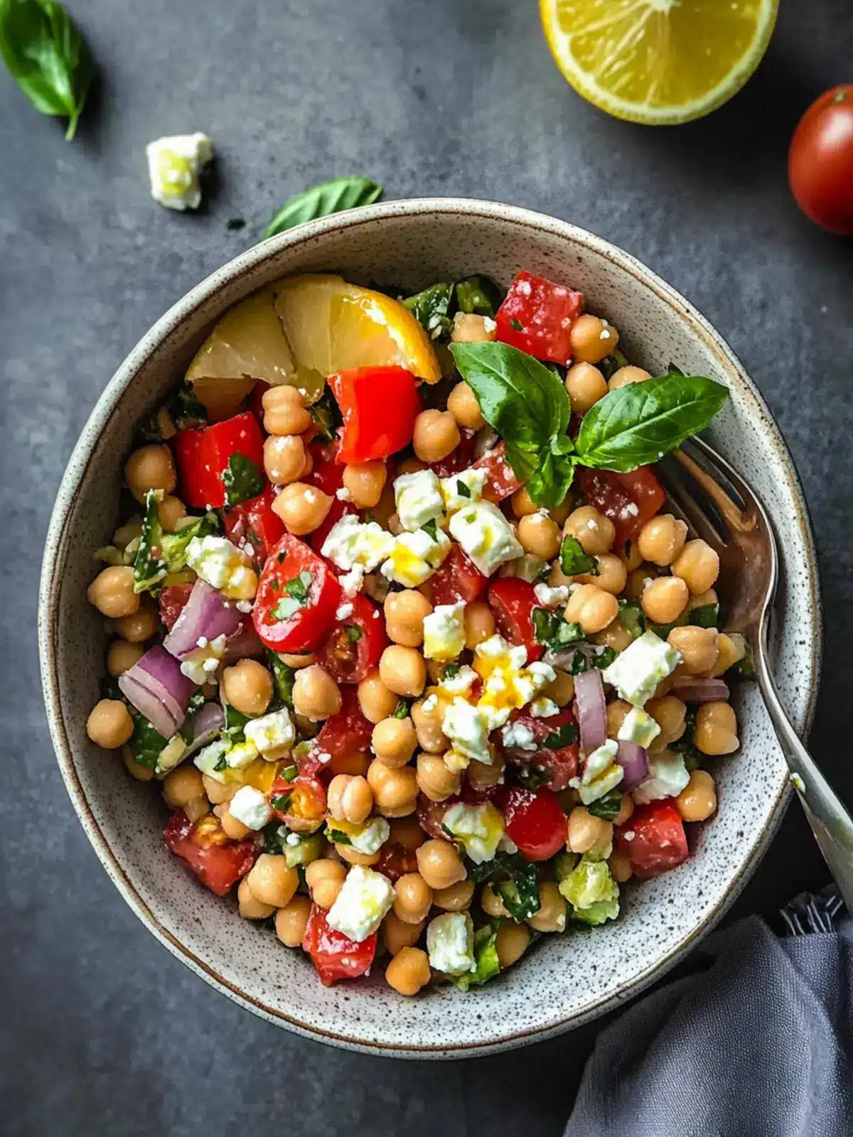 Zesty Chickpea Salad with Feta: A Fresh 10-Minute Delight 4 Chickpea Salad with Feta