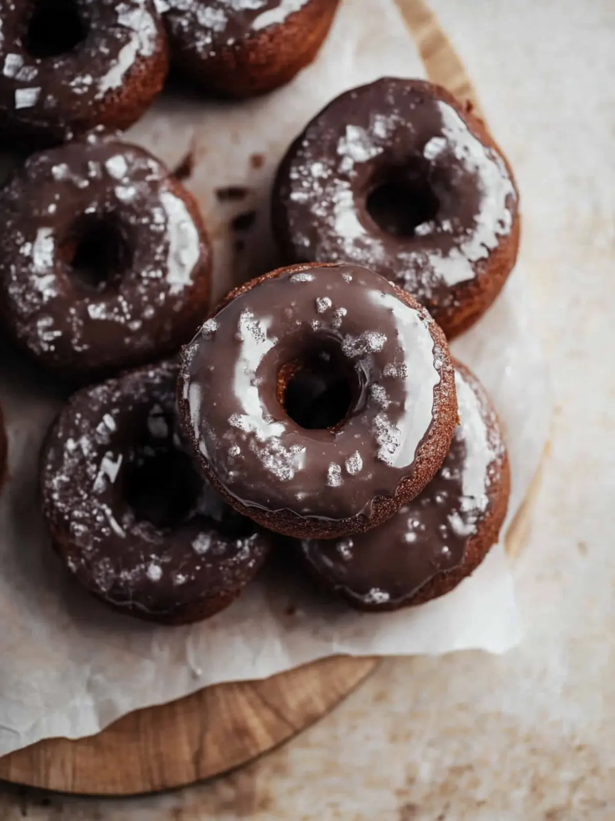 Glazed Chocolate Cake Doughnuts