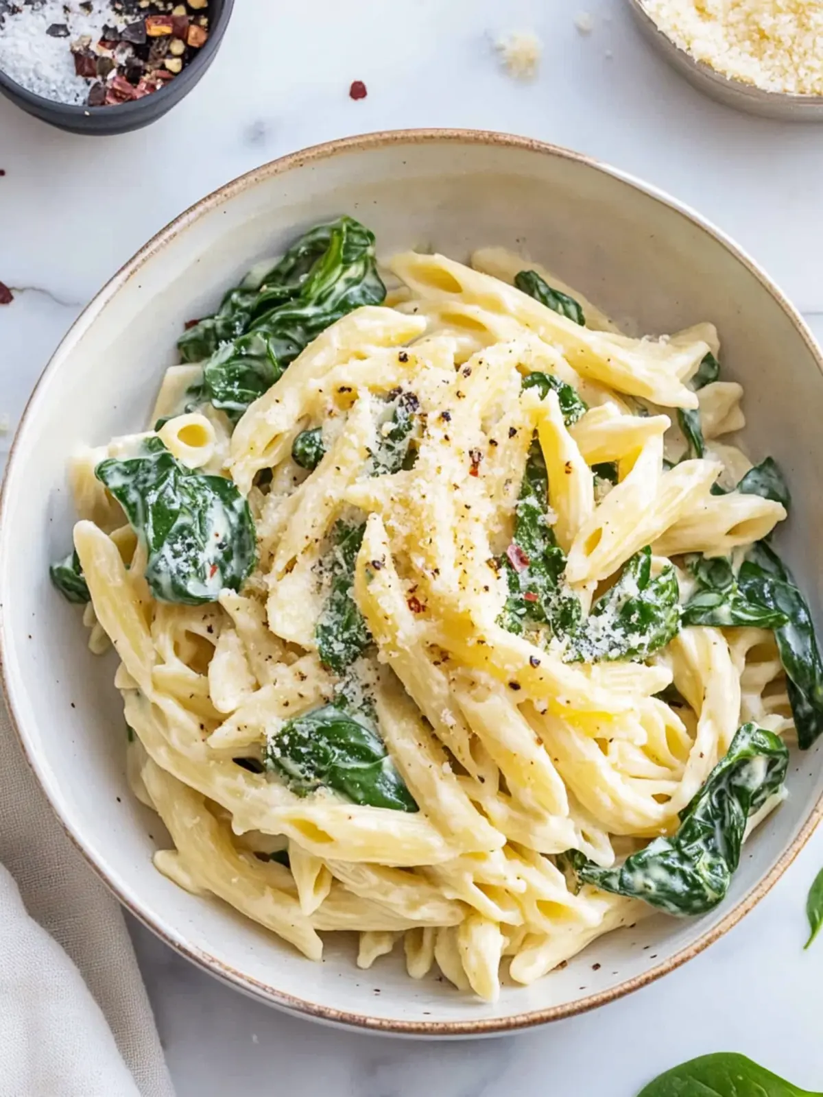 Creamy Pasta with Spinach in Under 15 Minutes Flat! 2 Pasta with Spinach