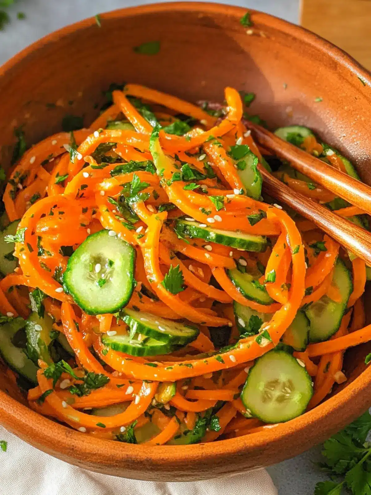 Crispy Cucumber Carrot Salad with Spicy Gochugaru Twist 4 Cucumber Carrot Salad