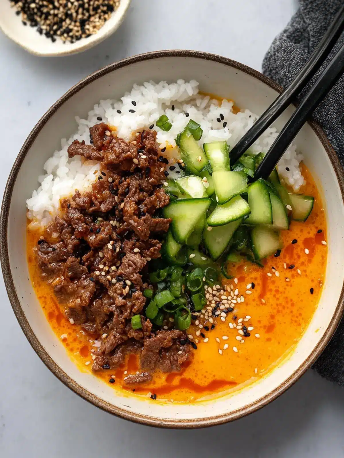 Creamy Gochujang Broth Bowls with Crispy Beef and Rice Bliss 4 Creamy Gochujang Broth Bowls with Crispy Beef and Rice