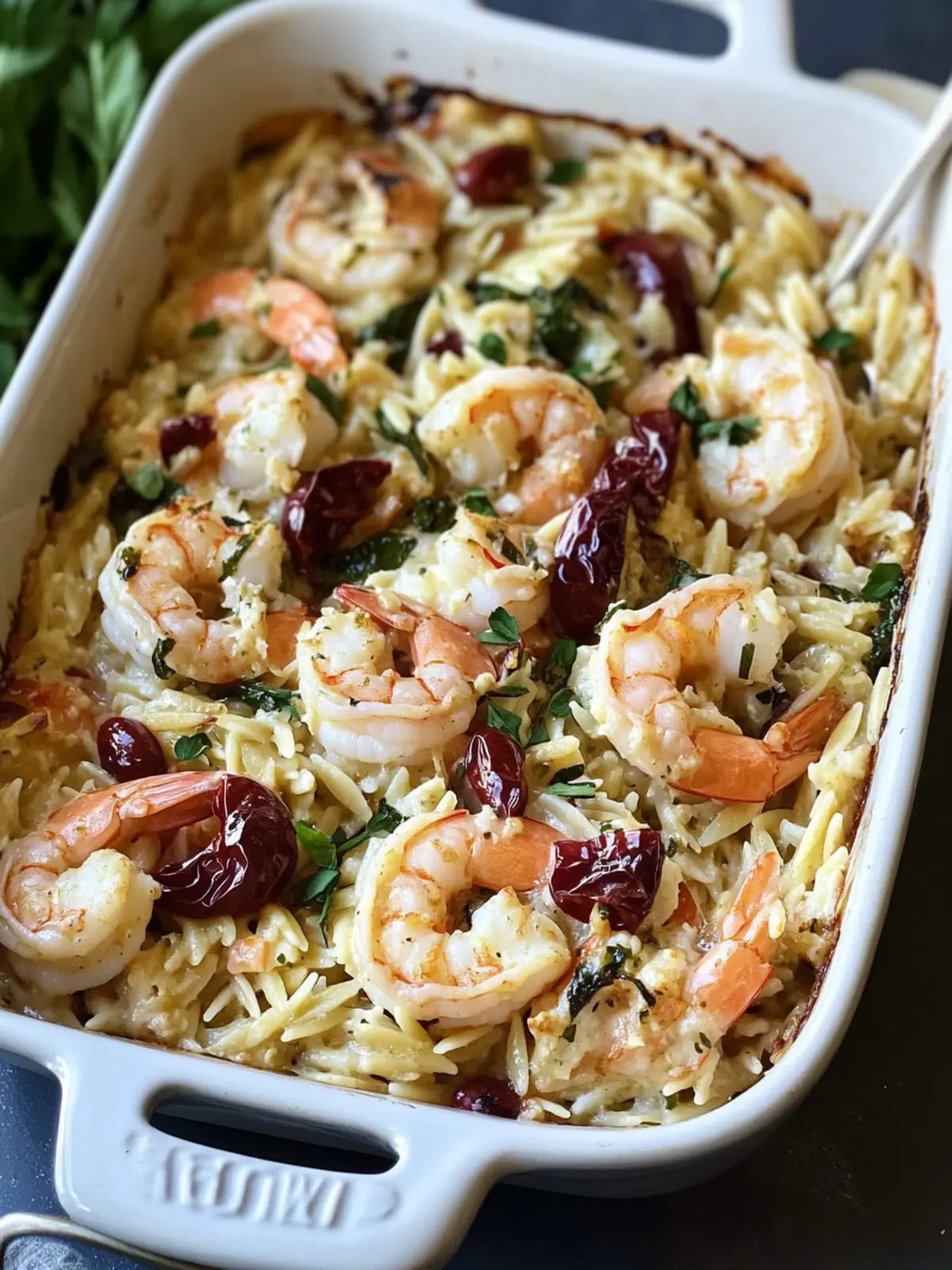 Delicious One Pan Mediterranean Shrimp Orzo Bake Bliss 3 One Pan Mediterranean Shrimp Orzo Bake