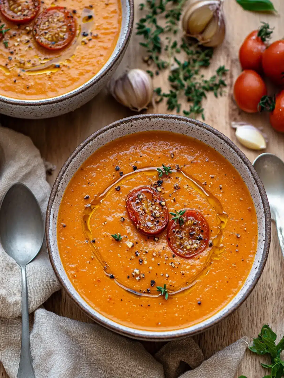 Creamy Roasted Garlic Tomato Soup