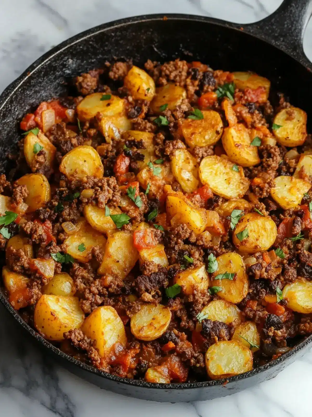 Loaded Ground Beef and Potatoes Skillet: Easy Comfort Food Delight 3 Loaded Ground Beef and Potatoes Skillet