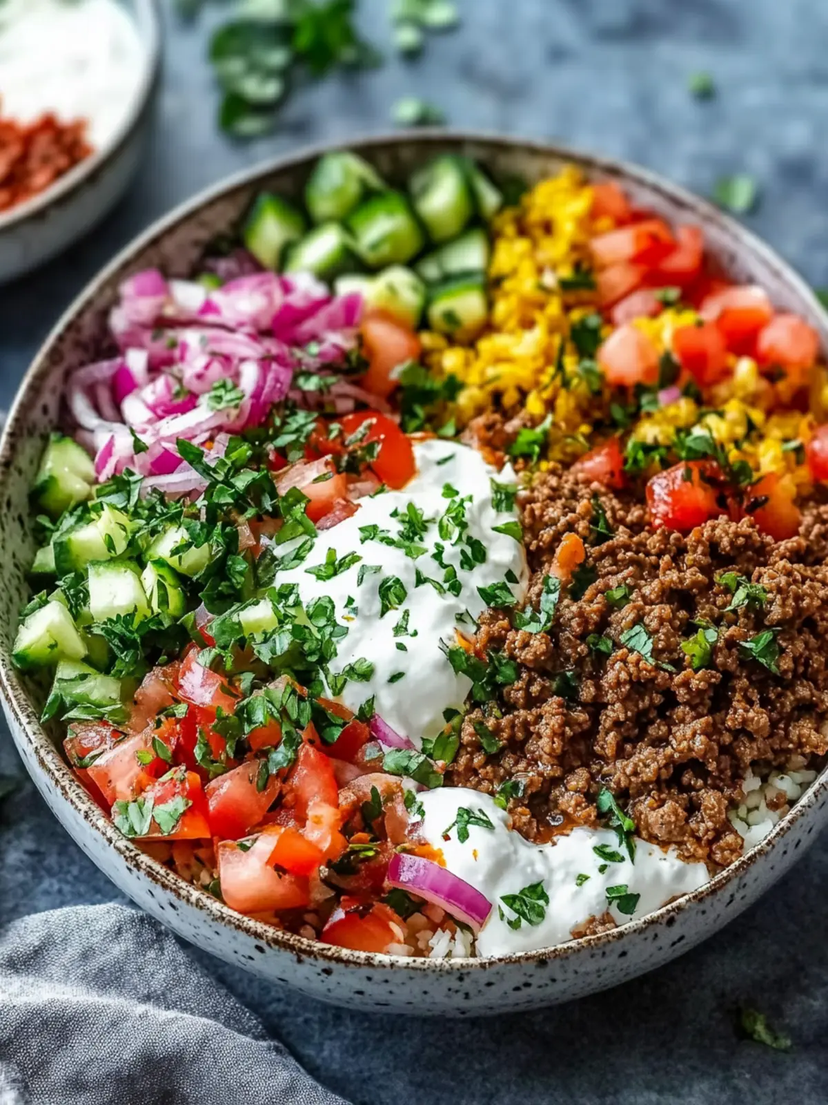 Ground Beef Shawarma Bowls with Turmeric Rice Delight 3 Ground Beef Shawarma Bowls