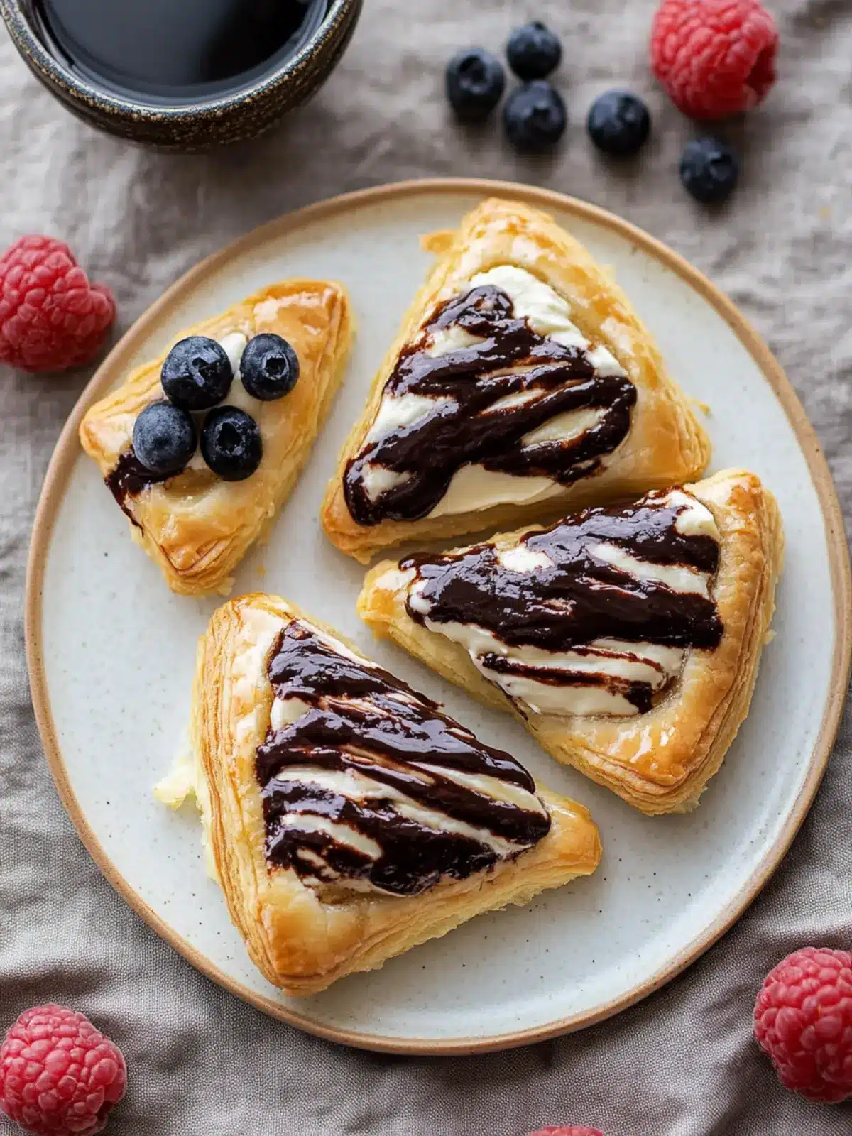 Decadent Chocolate Cream Cheese Danish with Flaky Pastry 4 Chocolate Cream Cheese Danish