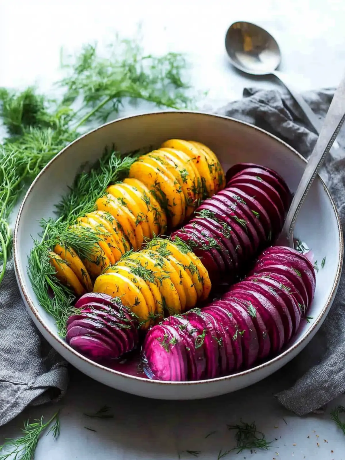 Roasted Hasselback Beets with Dill Dressing: A Flavorful Twist 4 Roasted Hasselback Beets with Dill Dressing