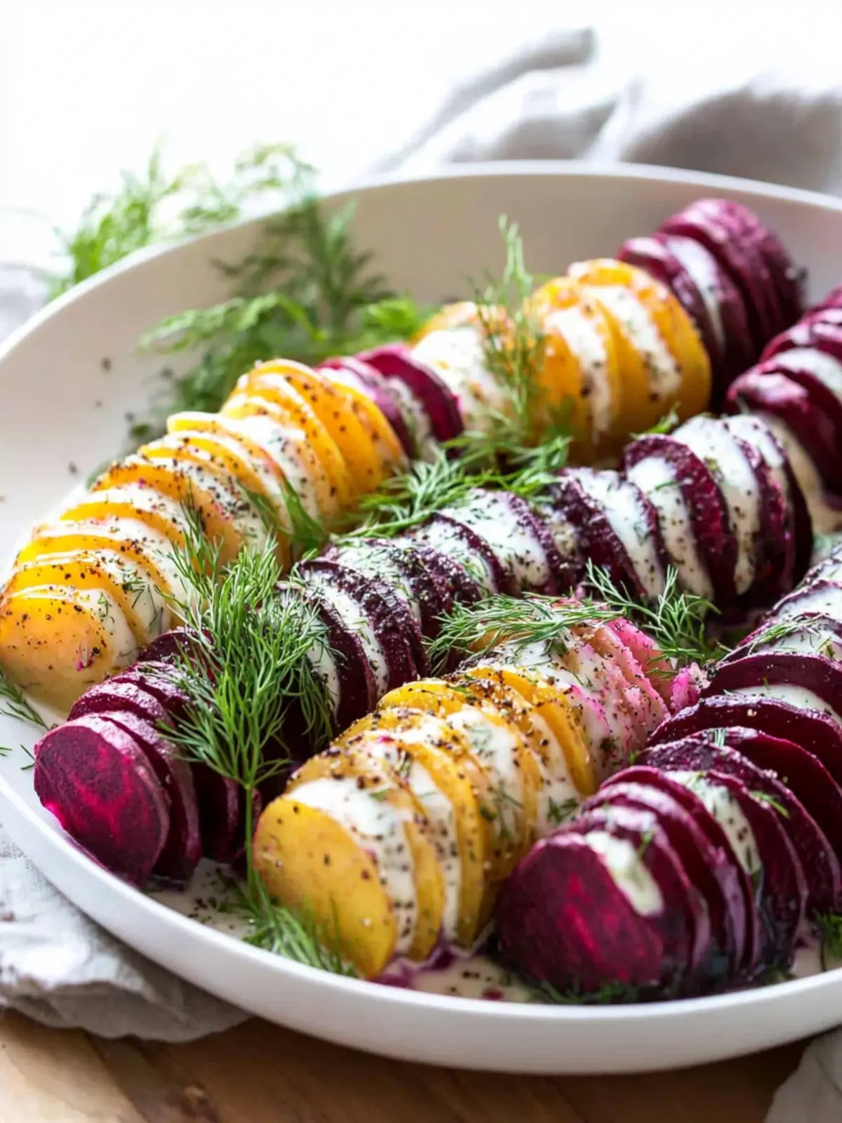 Roasted Hasselback Beets with Dill Dressing: A Flavorful Twist 3 Roasted Hasselback Beets with Dill Dressing