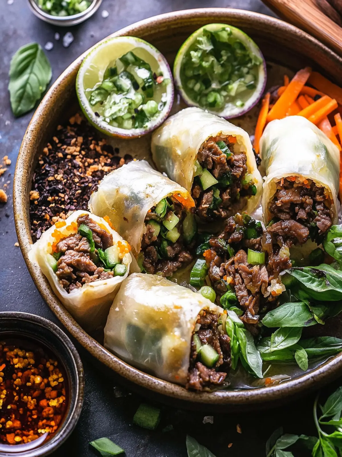 Satisfy Cravings Fast: 20 Minute Thai Basil Beef Rolls 3 20 Minute Thai Basil Beef Rolls.