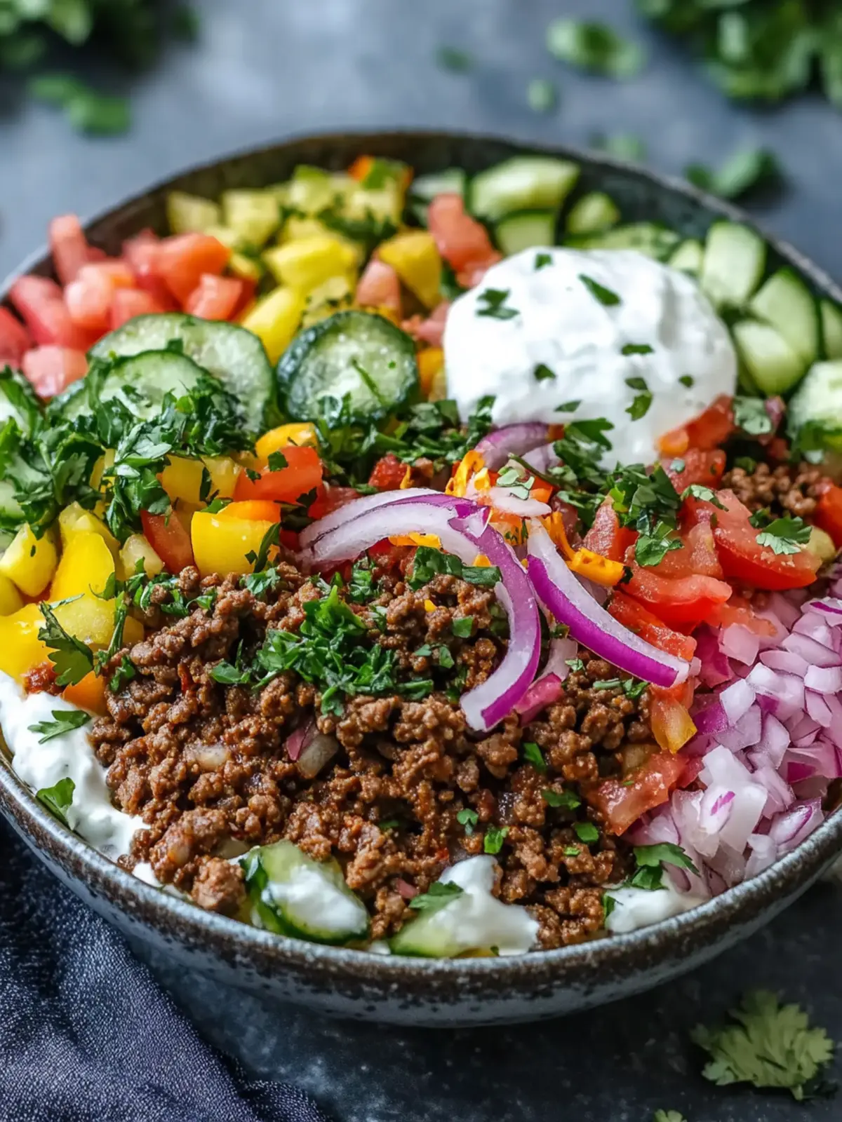Ground Beef Shawarma Bowls with Turmeric Rice Delight 2 Ground Beef Shawarma Bowls