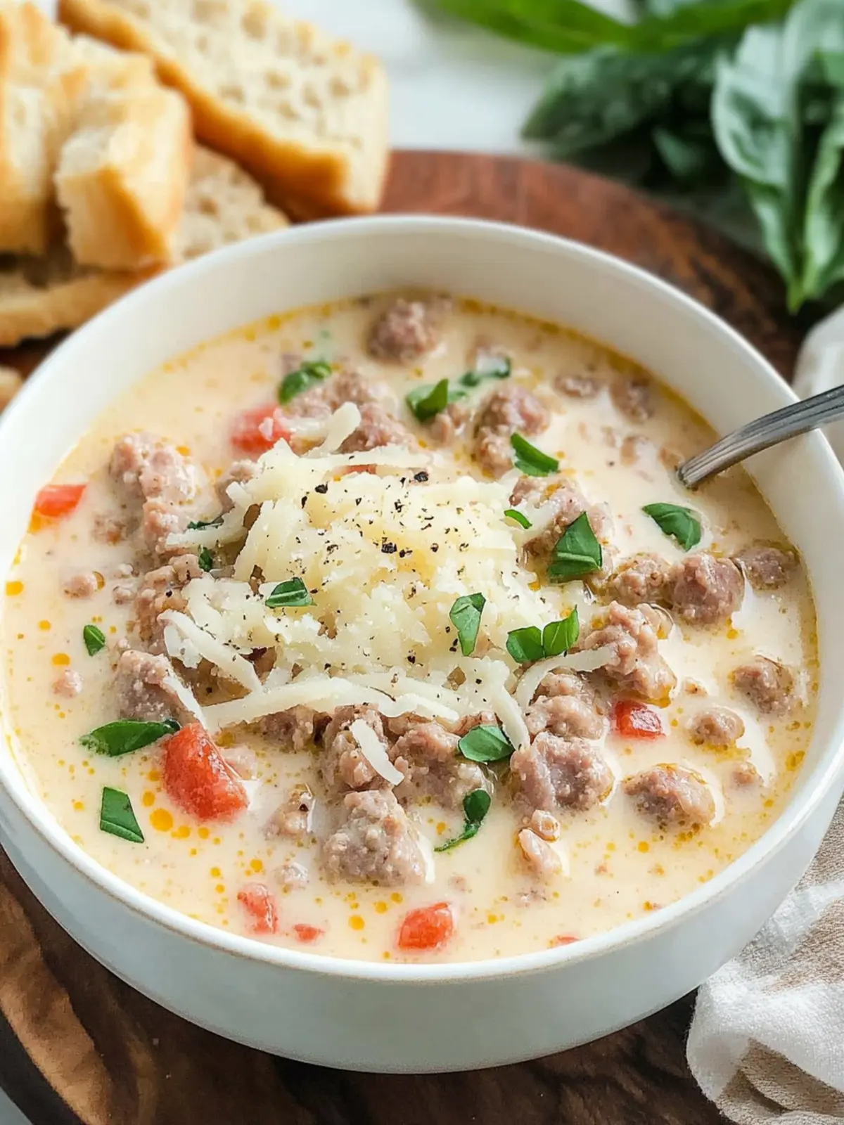 Indulge in Creamy Parmesan Italian Sausage Soup Bliss 3 Creamy Parmesan Italian Sausage Soup