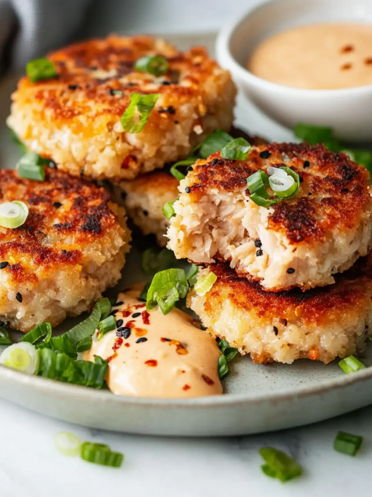 Savory Bold Asian-Style Tuna Cakes with Spicy Mayo Delight 3 Bold Asian-Style Tuna Cakes with Spicy Mayo